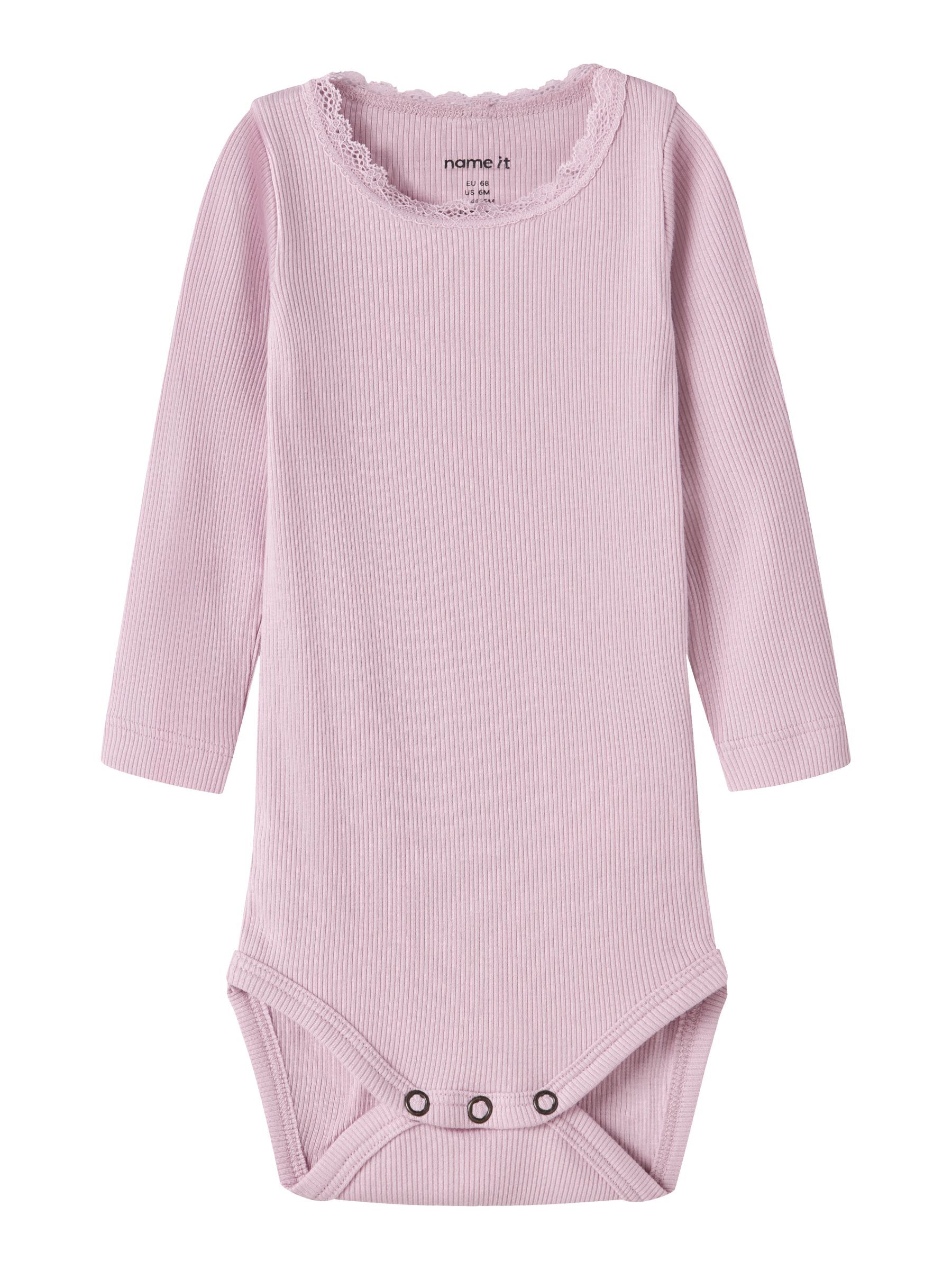 NAME IT Jungen Langarmbody "NBFKAB LS BODY NOOS", Gr. 62fragrant lila, Jersey, Obermaterial: 57% Baumwolle, 38% Modal, 5% Elasthan, unifarben, Bodys