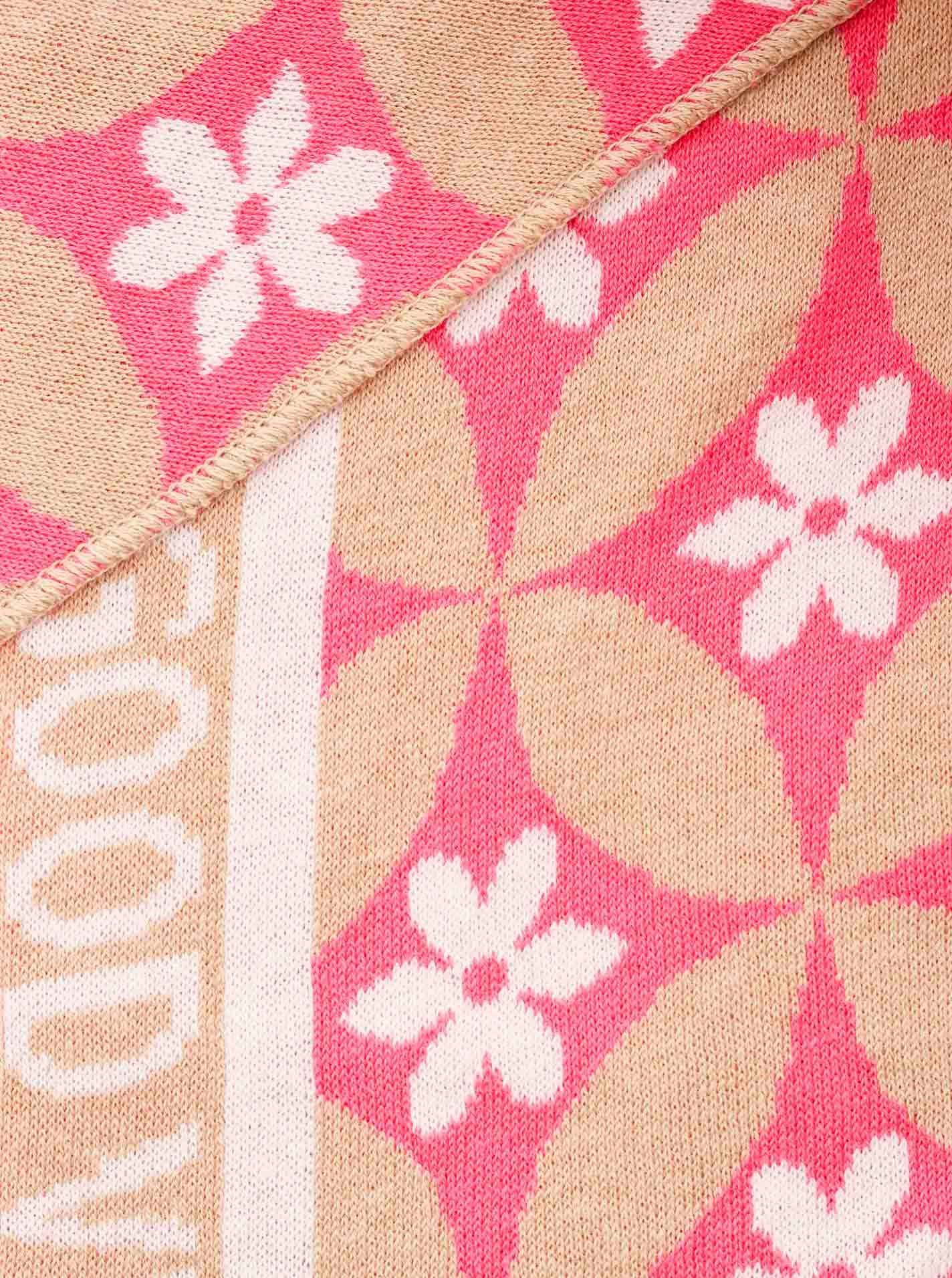 Zwillingsherz Dreieckstuch »"Luxury Vibes"«, Feinstrick, Blumenmotiv, Statement, wärmend