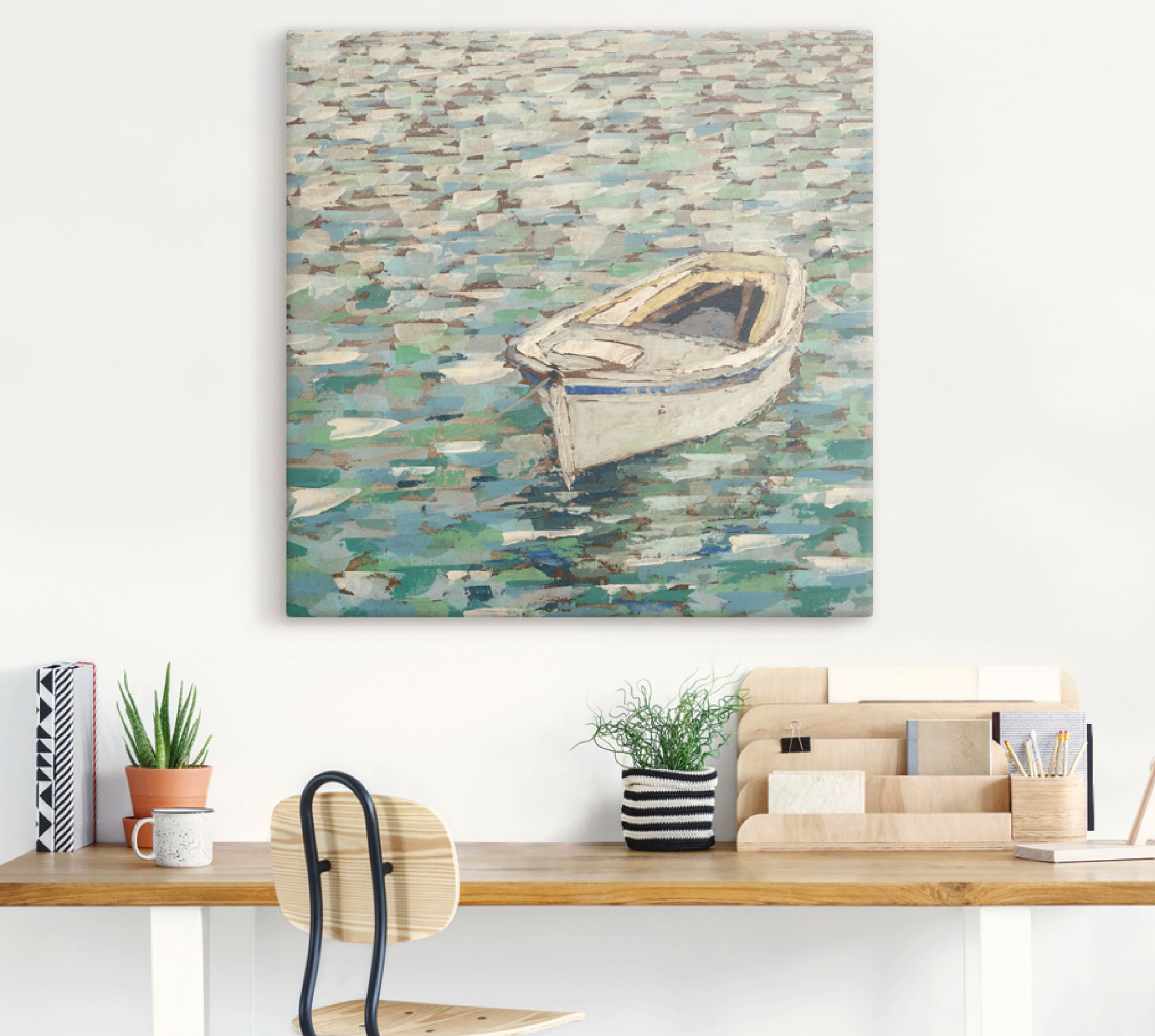Artland Leinwandbild »Auf dem Teich II«, Boote & Schiffe, (1 St.), auf Keilrahmen gespannt