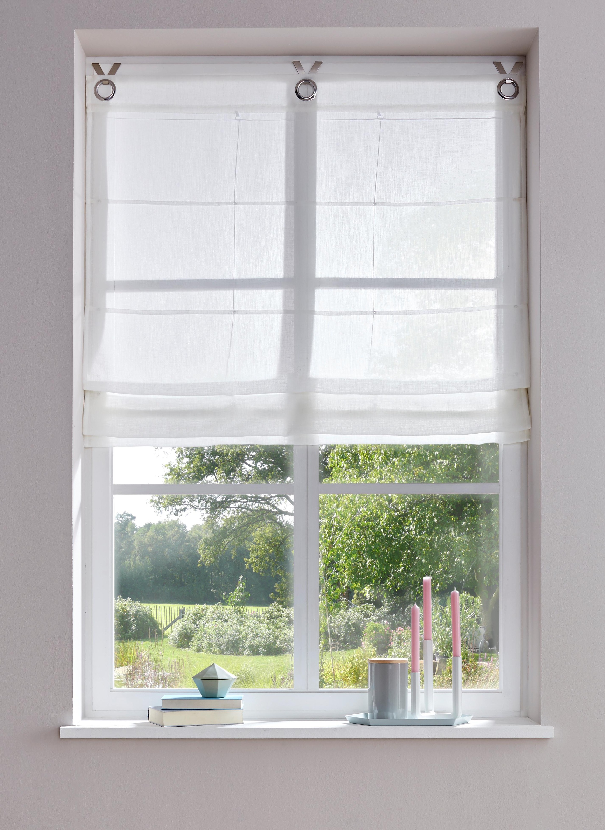 my home Raffrollo "Fiete" mit Hakenaufhängung Leinen Optik, Sichtschutz, ha günstig online kaufen