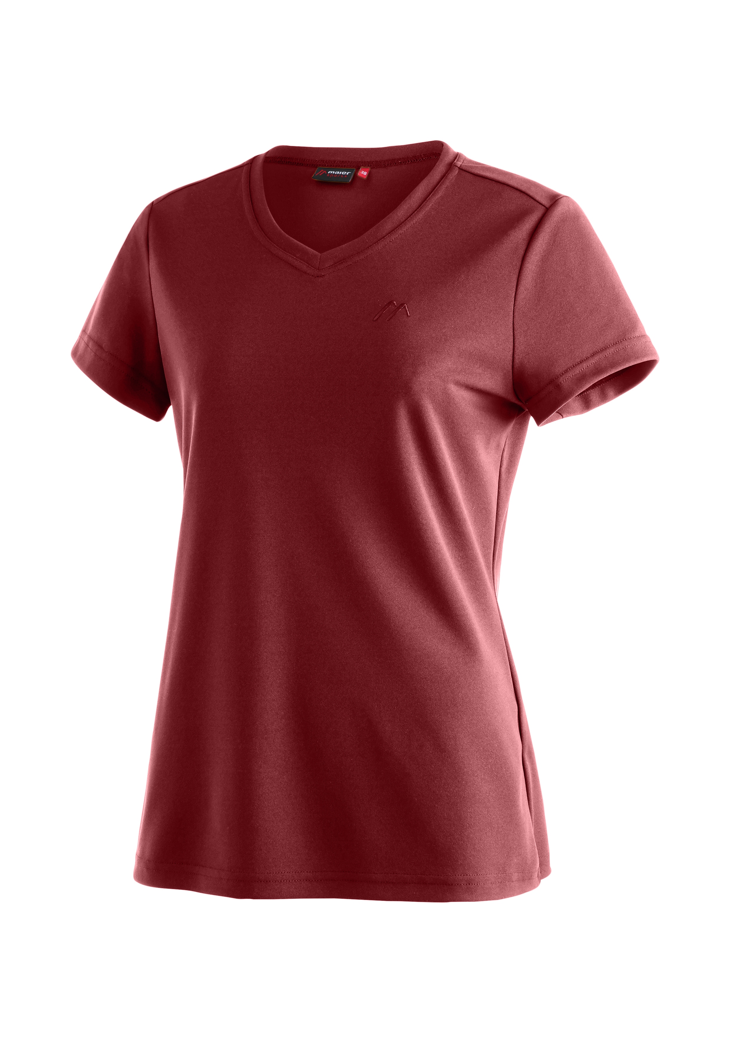 Maier Sports T-Shirt "Trudy" Damen Kurzarmshirt, leichtes Sommer Funktionsshirt, V-Ausschnitt