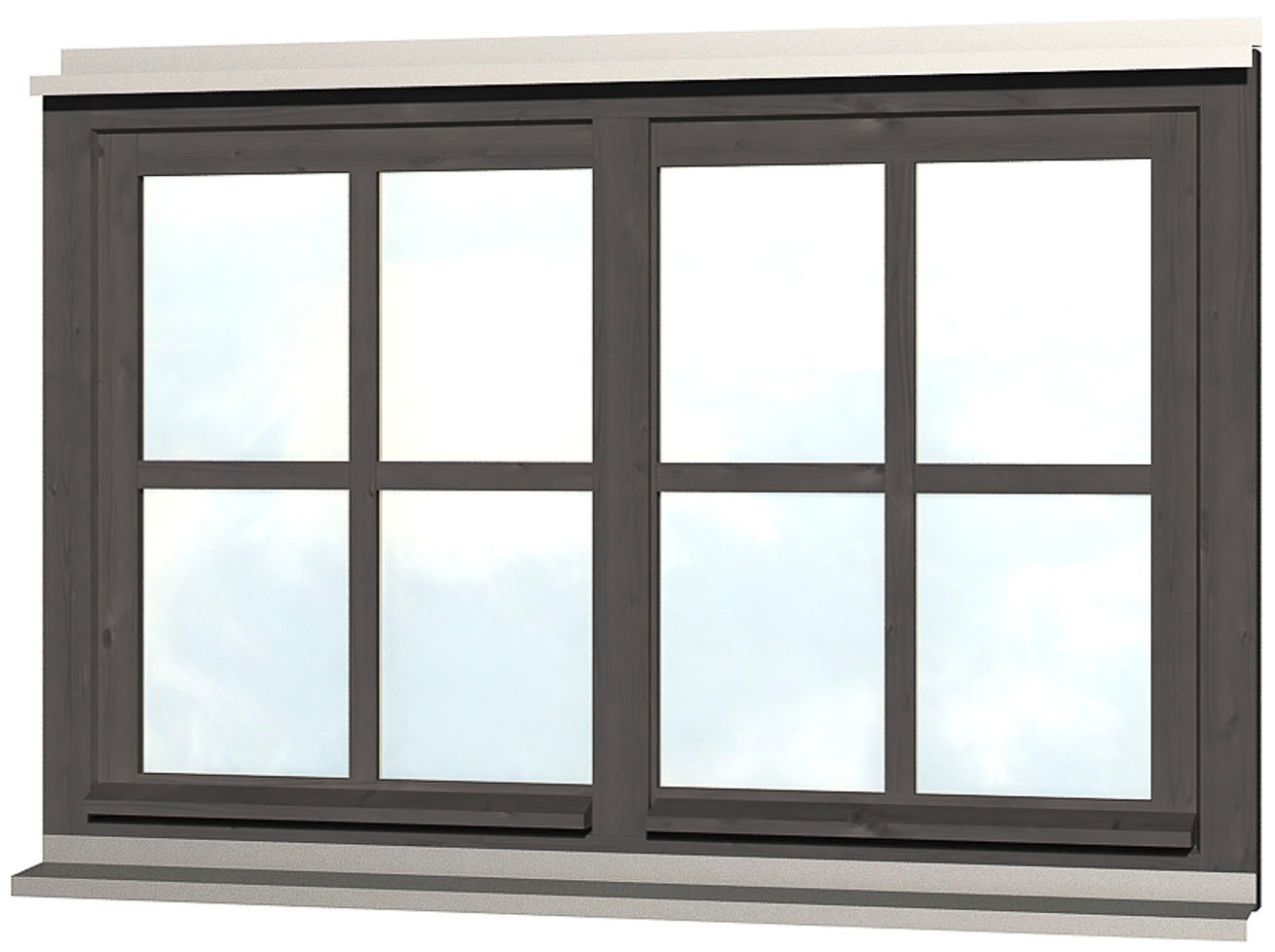 Skanholz Fenster "Doppelfenster" für Carports, 132,4 x 82,1 cm günstig online kaufen