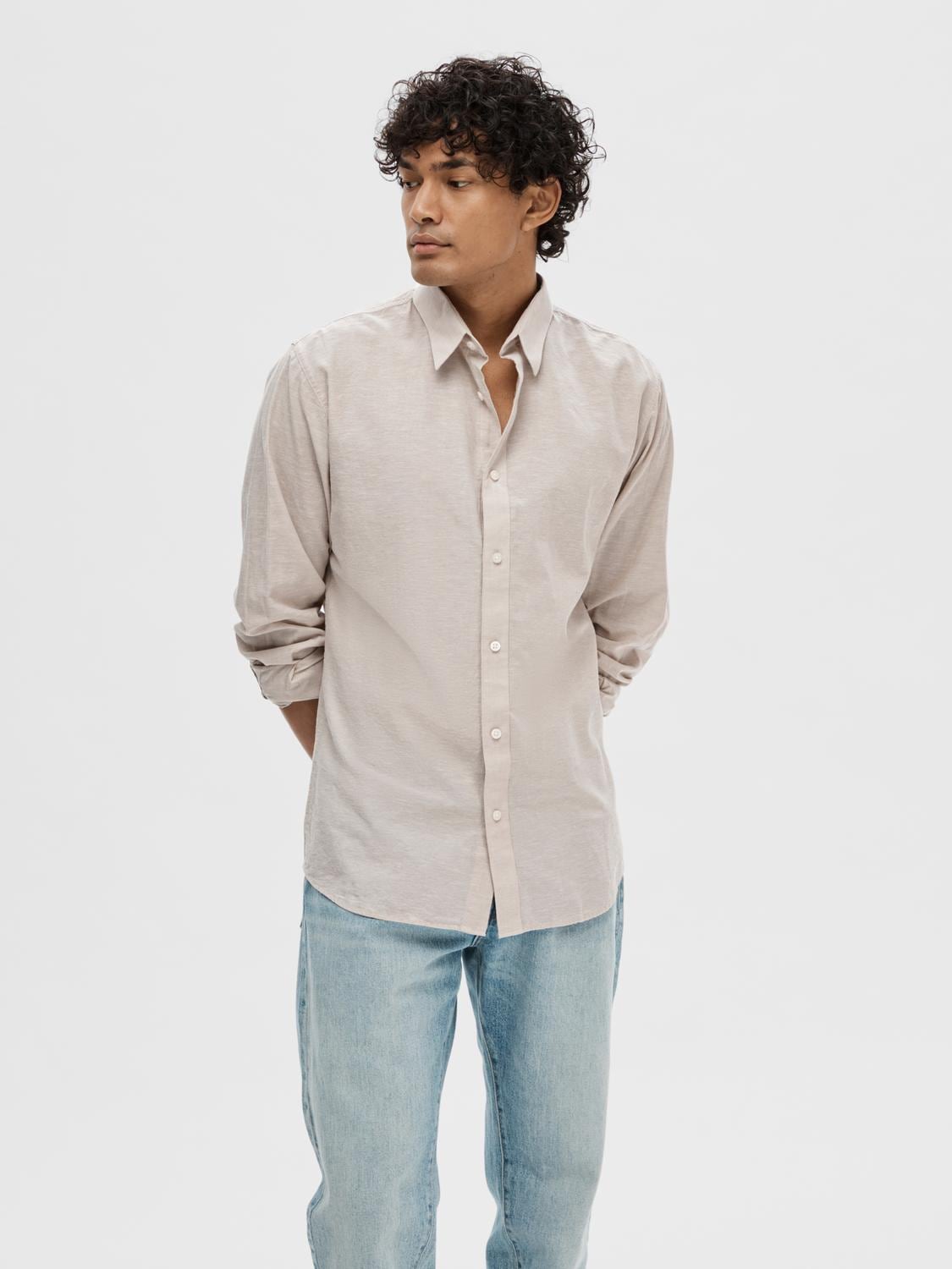 SELECTED HOMME Leinenhemd "NEW-LINEN SHIRT", unifarben