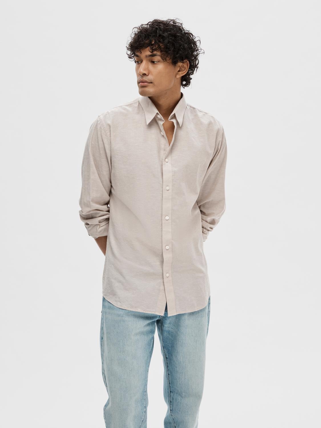 SELECTED HOMME Leinenhemd "SLHSLIMNEW-LINEN SHIRT LS NOOS", unifarben günstig online kaufen