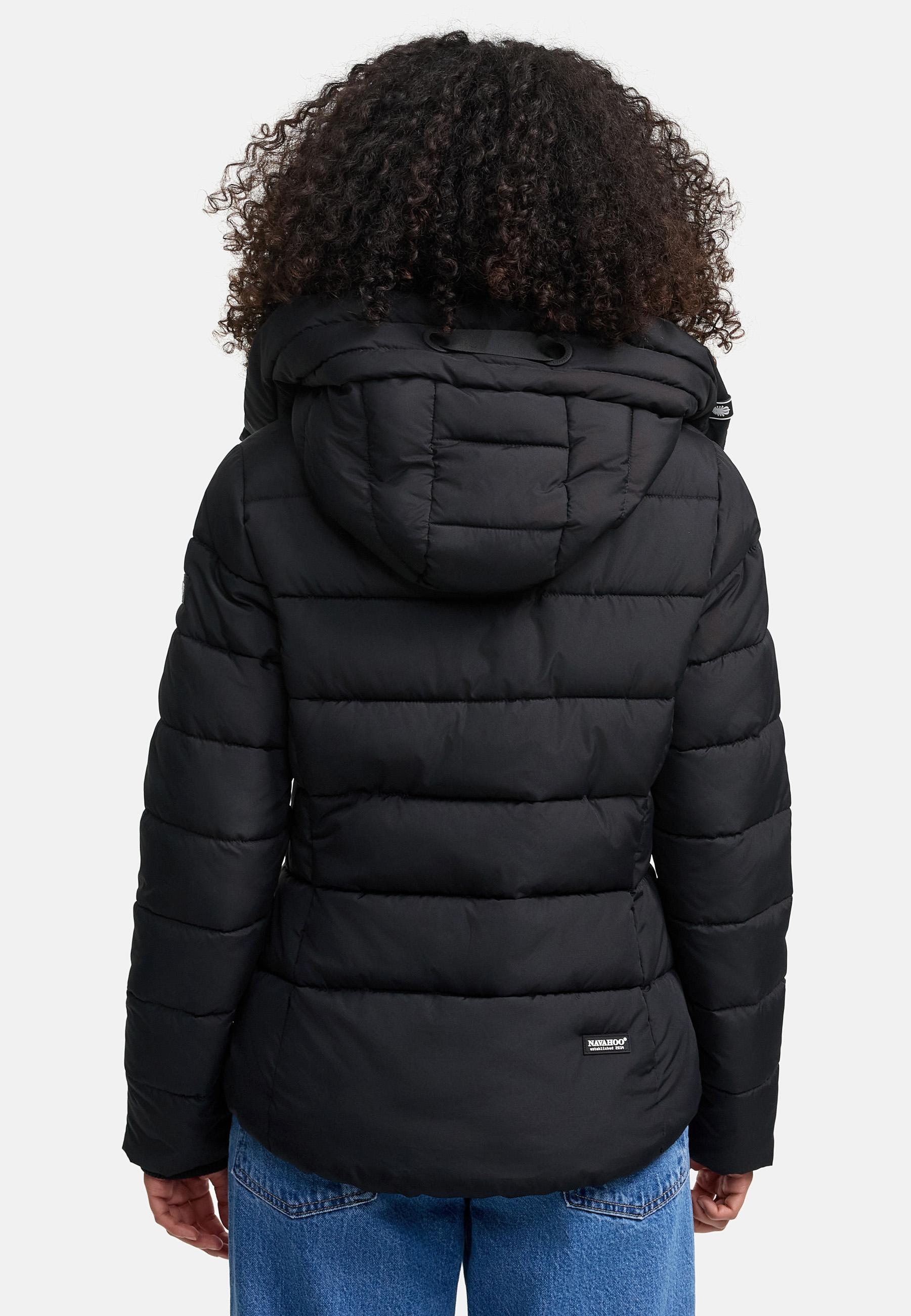 Navahoo Steppjacke »Amayaa«, mit Kapuze, stylische Damen Winterjacke mit coolen Applikationen