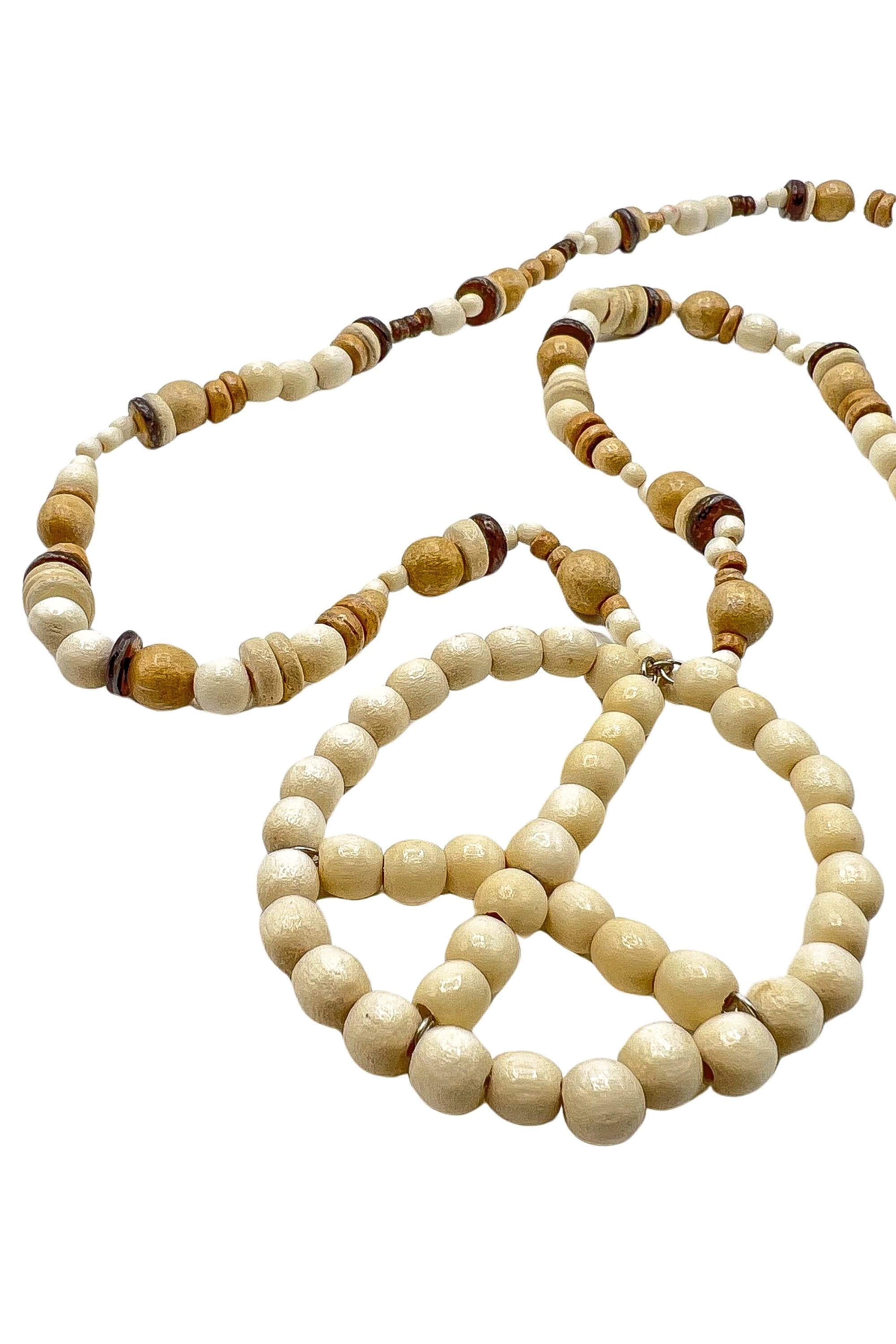 COLLEZIONE ALESSANDRO Lange Kette »Peace«, aus Holzperlen gefädelt