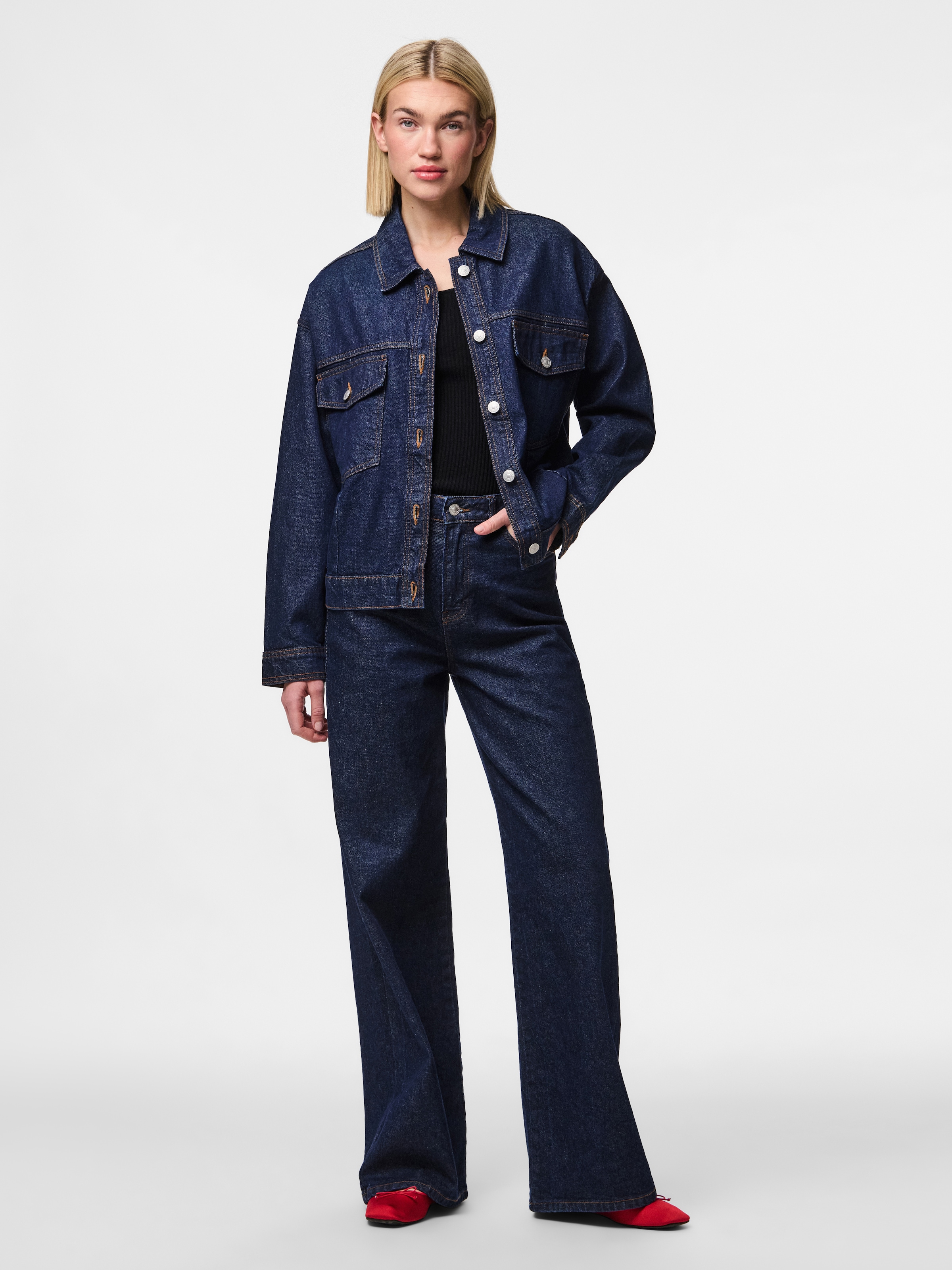 pieces Jeansjacke »PCELMA DENIM JACKET NOOS BC«, ohne Kapuze