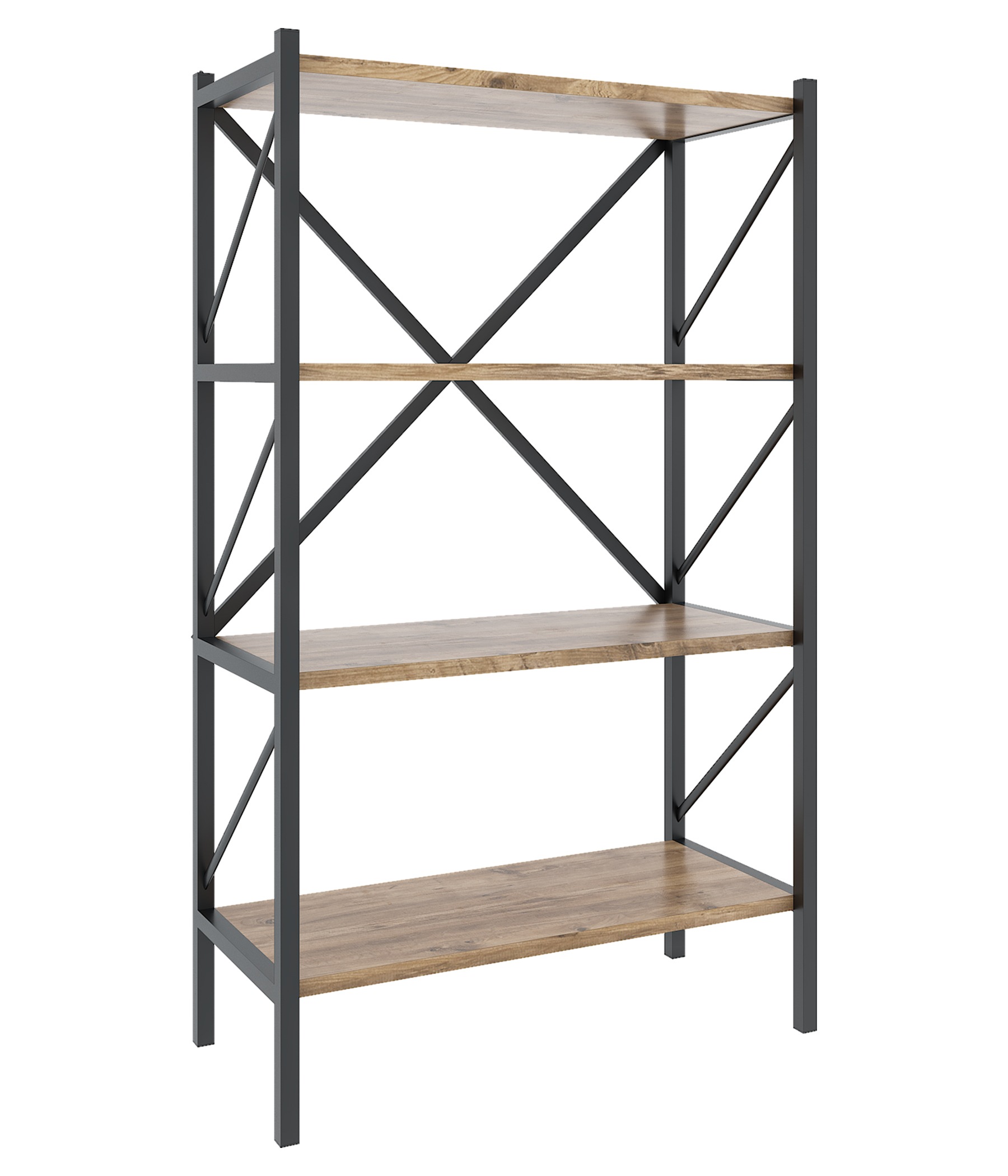 VCM Standregal "Holz Metall Stand Regal Büro Bücher Insasi 4fach" 1 Stk. tlg.