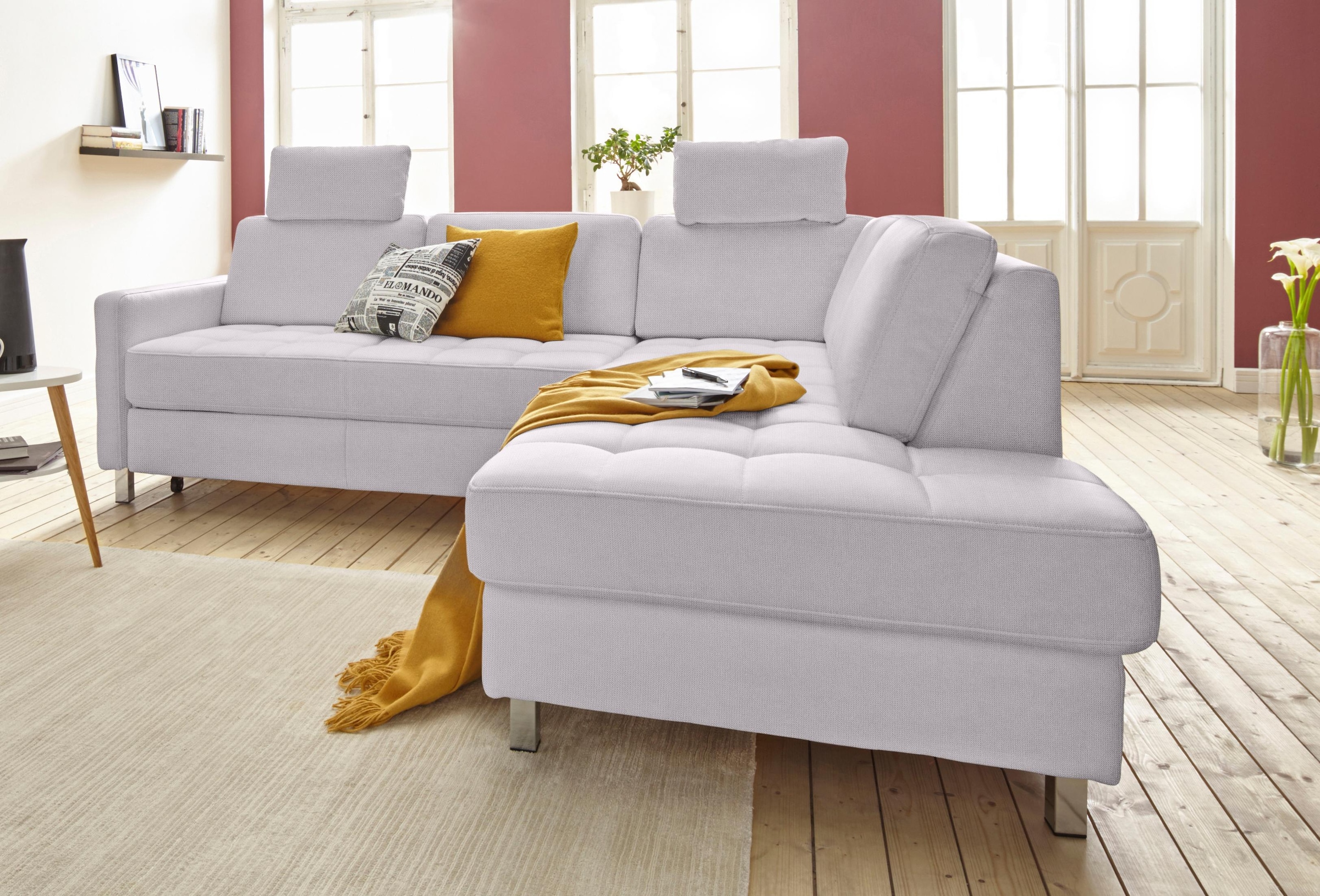 sit&more Ecksofa "Pablo L-Form" wahlweise mit Schlaffunktion und Bettkasten