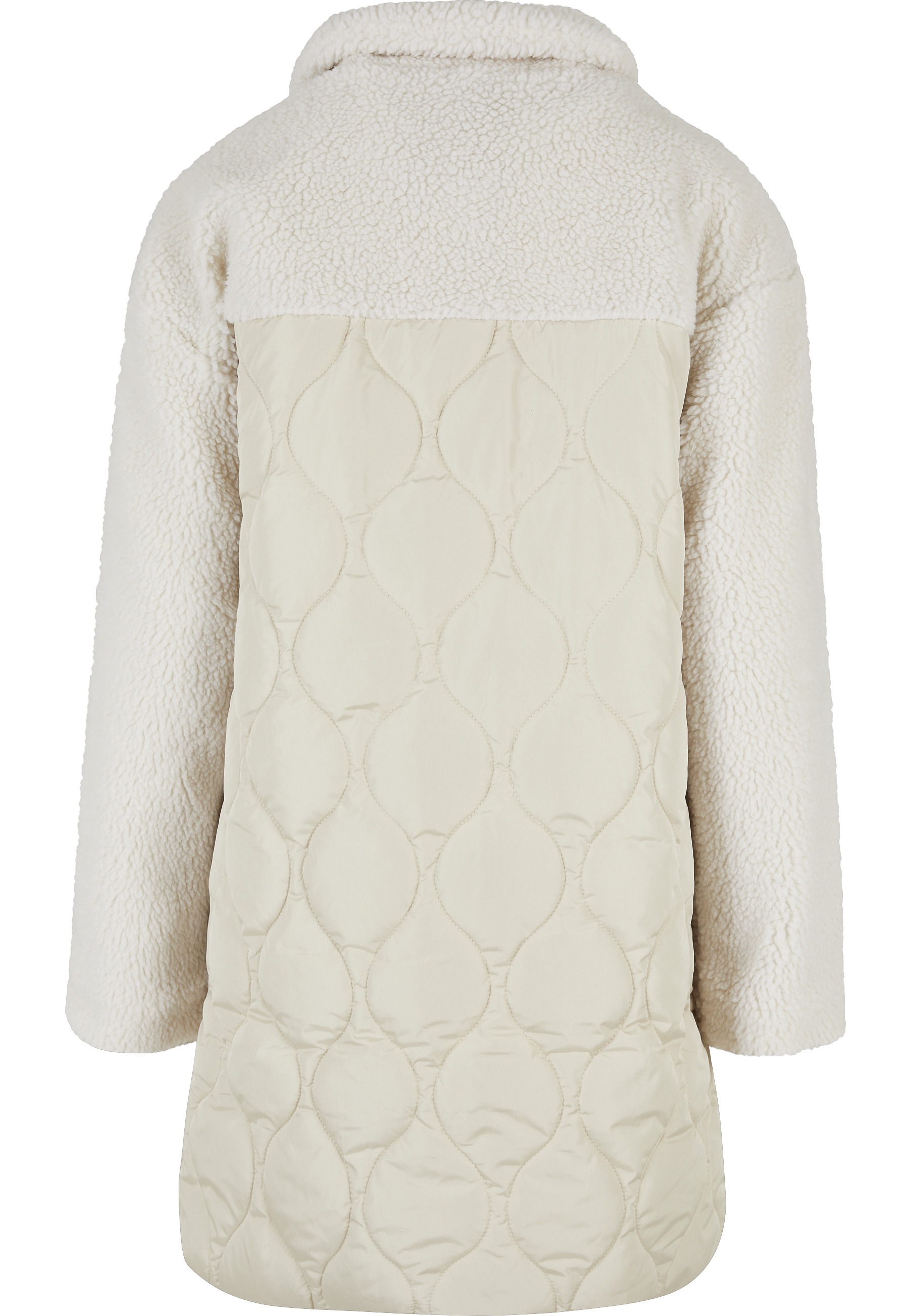 URBAN CLASSICS Winterjacke »Urban Classics Damen Ladies Oversized Sherpa Quilted Coat« 1 Stk. tlg. ohne Kapuze
