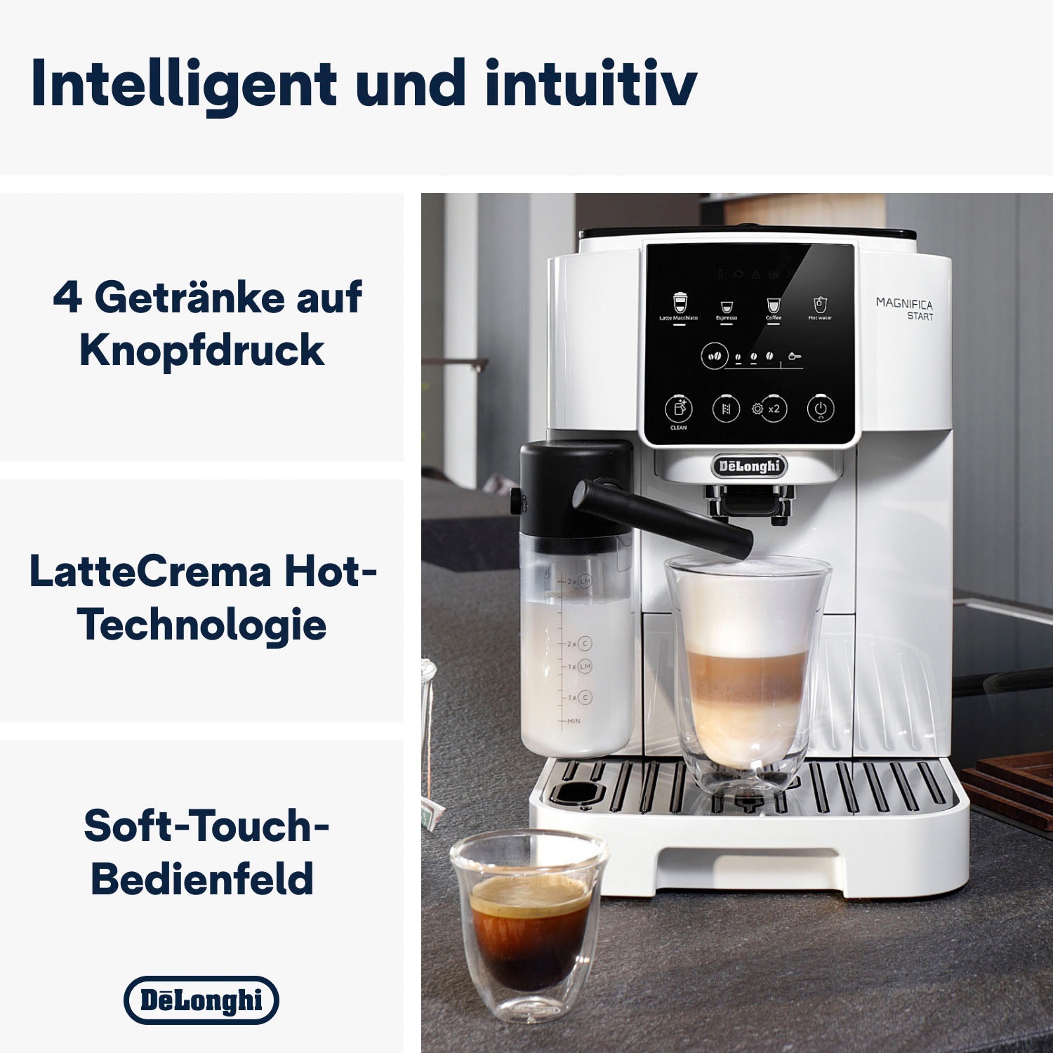 DeLonghi Kaffeevollautomat "Magnifica Start ECAM 220.61.W weiß" 250g-Bohnen günstig online kaufen