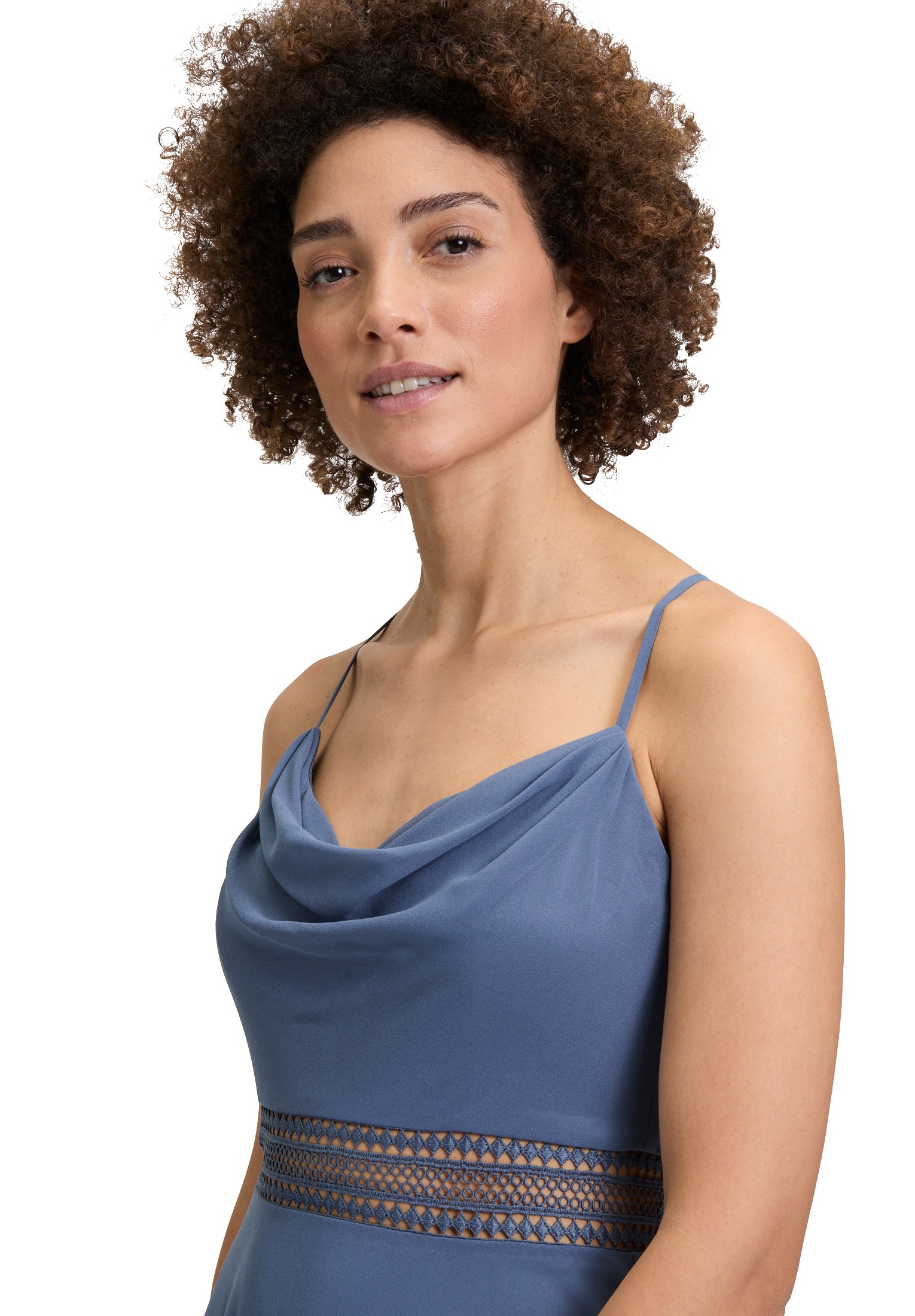 Vera Mont Cocktailkleid »Vera Mont Damen Cocktailkleid mit Wasserfallausschnitt«, Stickerei