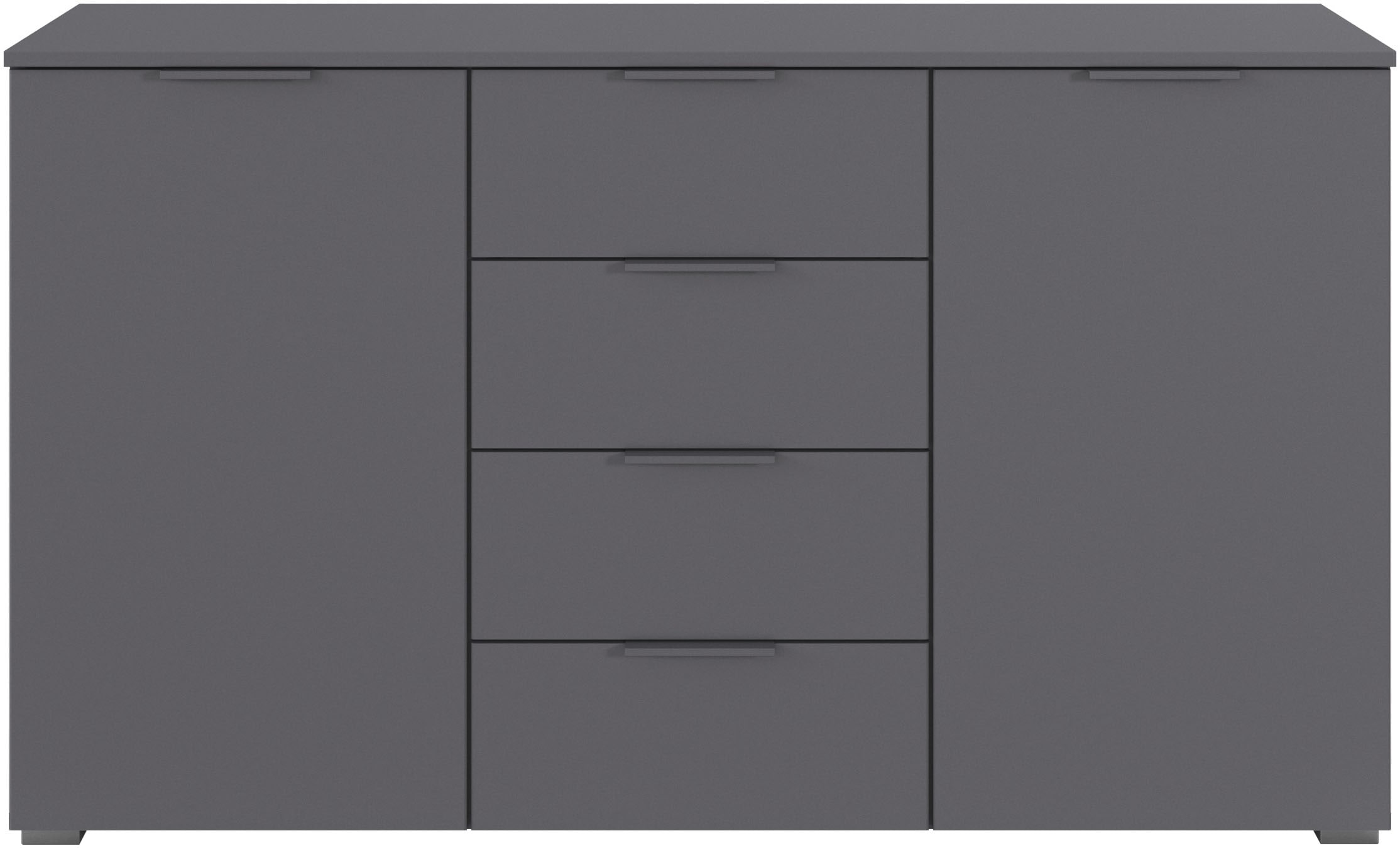 rauch Kombikommode »Sideboard Schubladenkommode AGORDO mit Dekor- oder Hochglanzfront«, (in zwei Griff-Farben), mit 4 Schubkästen und 2 Türen sowie Metallgriffen MADE IN GERMANY