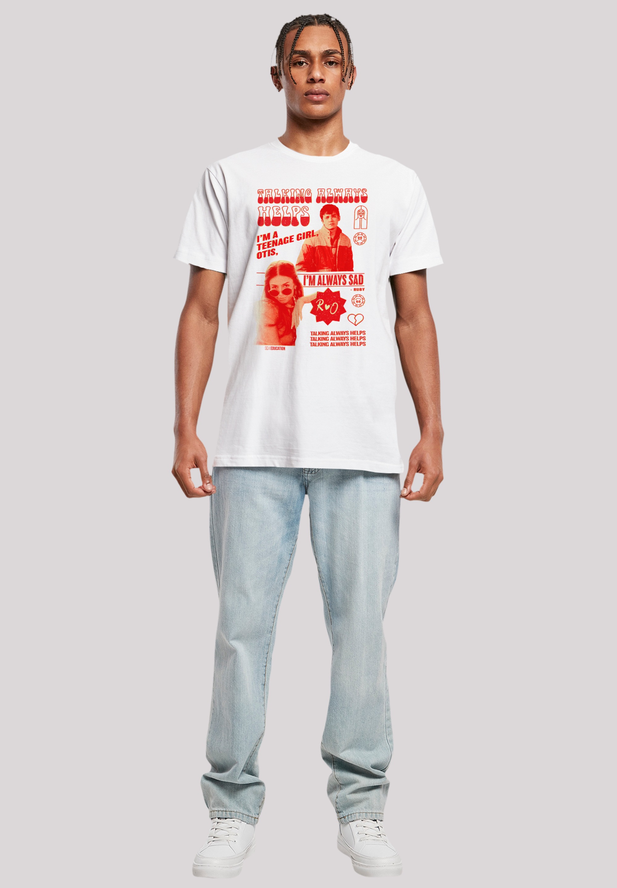 F4NT4STIC T-Shirt »Sex Education Otis Talking Helps Netflix TV Series«, Premium Qualität