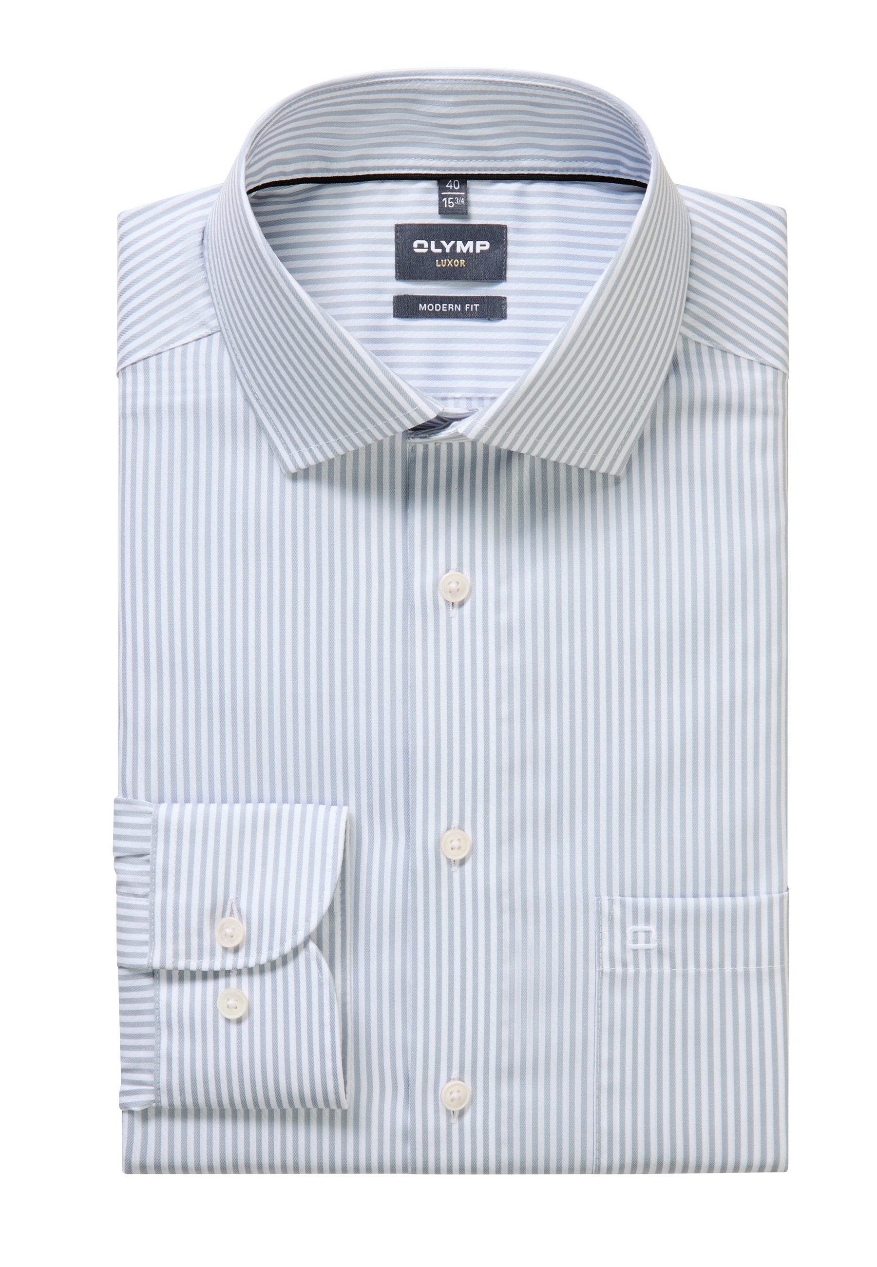 OLYMP Luxor Modern Fit Shirt Silver Gray 45 5