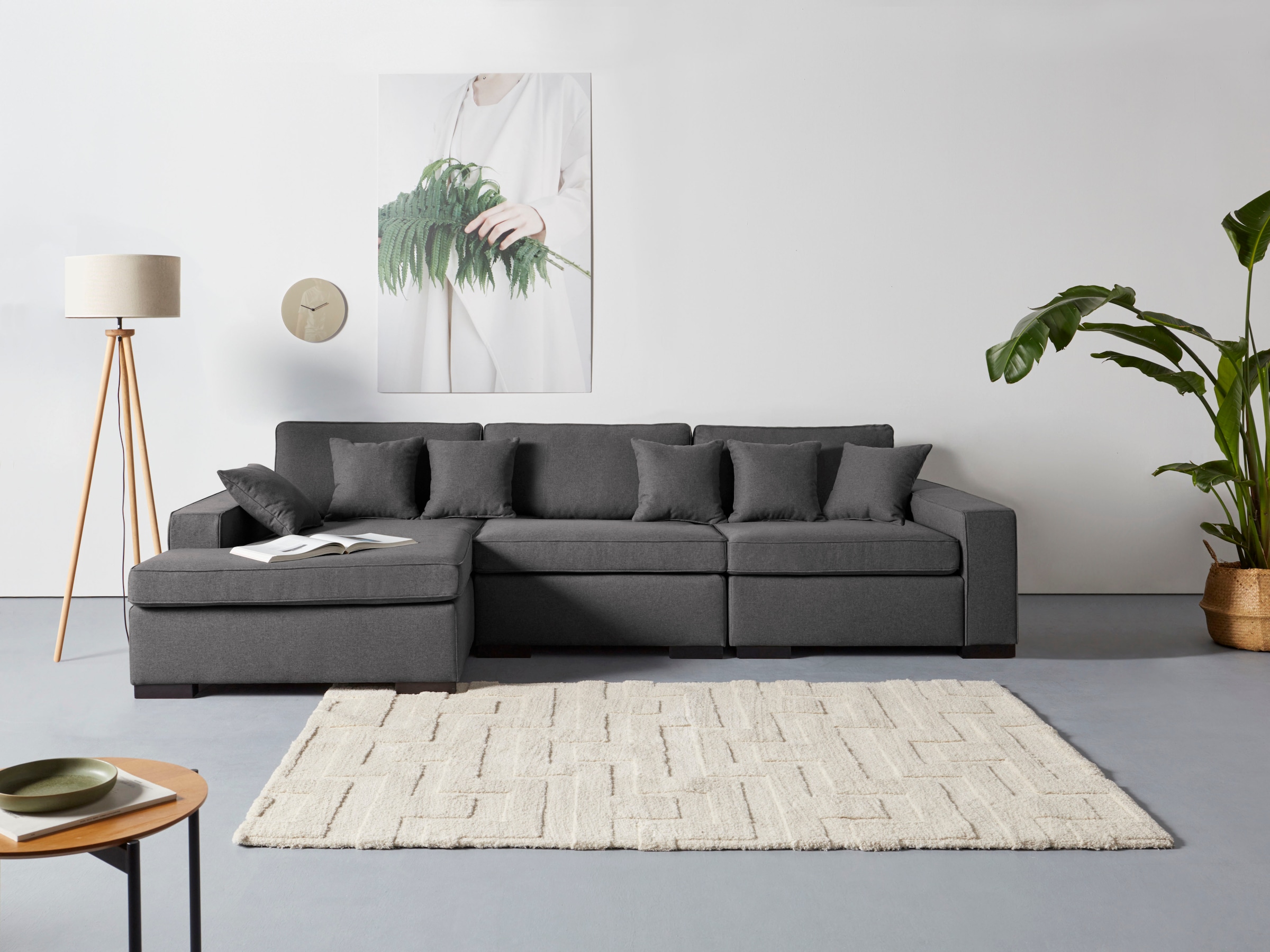 Guido Maria Kretschmer Home&Living Ottomane "Skara L-Form", Lounge-Sofa mit Federkernpolsterung, in vielen Bezugsvariant