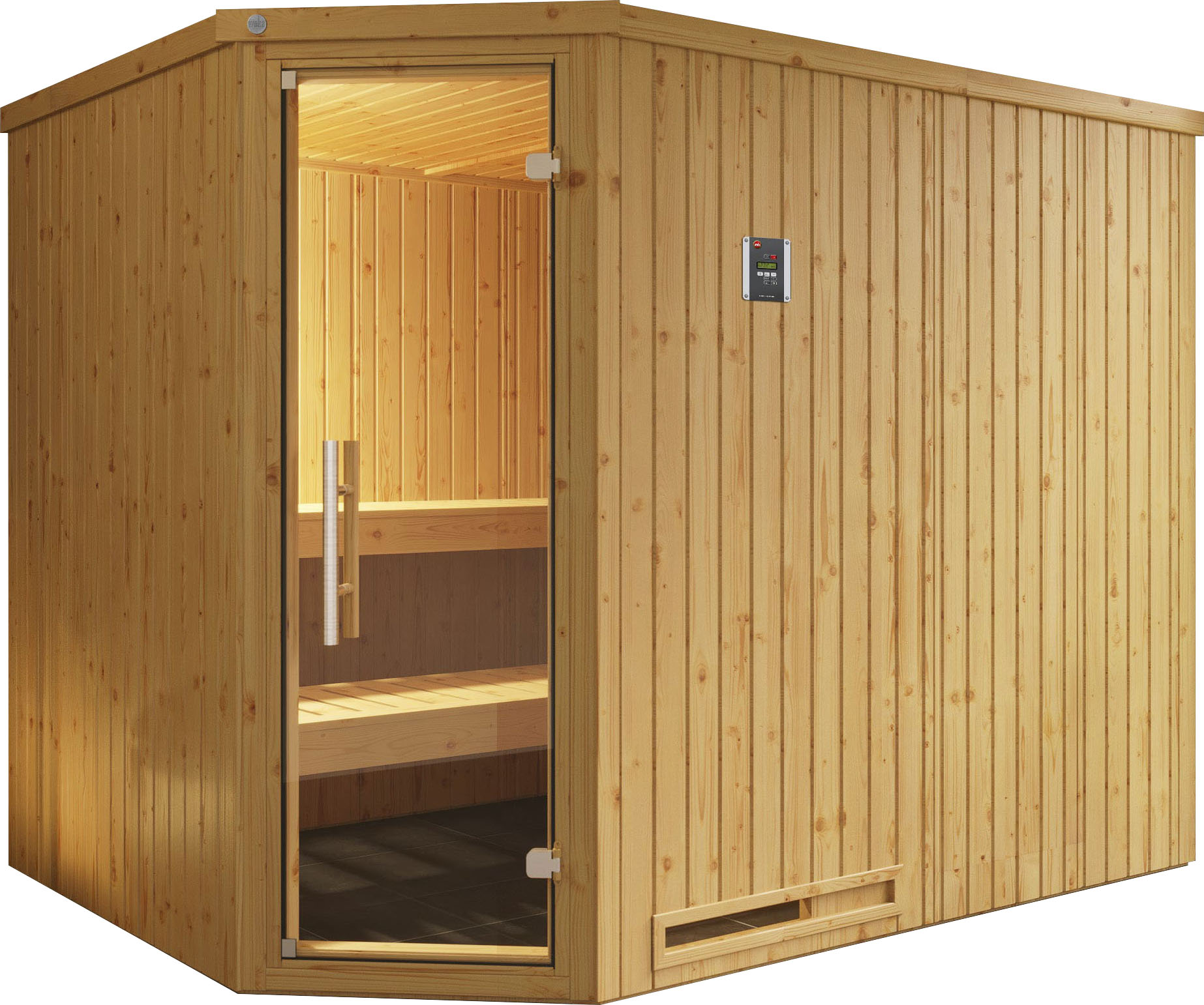 weka Sauna "Varberg" Set, 7,5 kW Bio-Ofen mit digitaler Steuerung