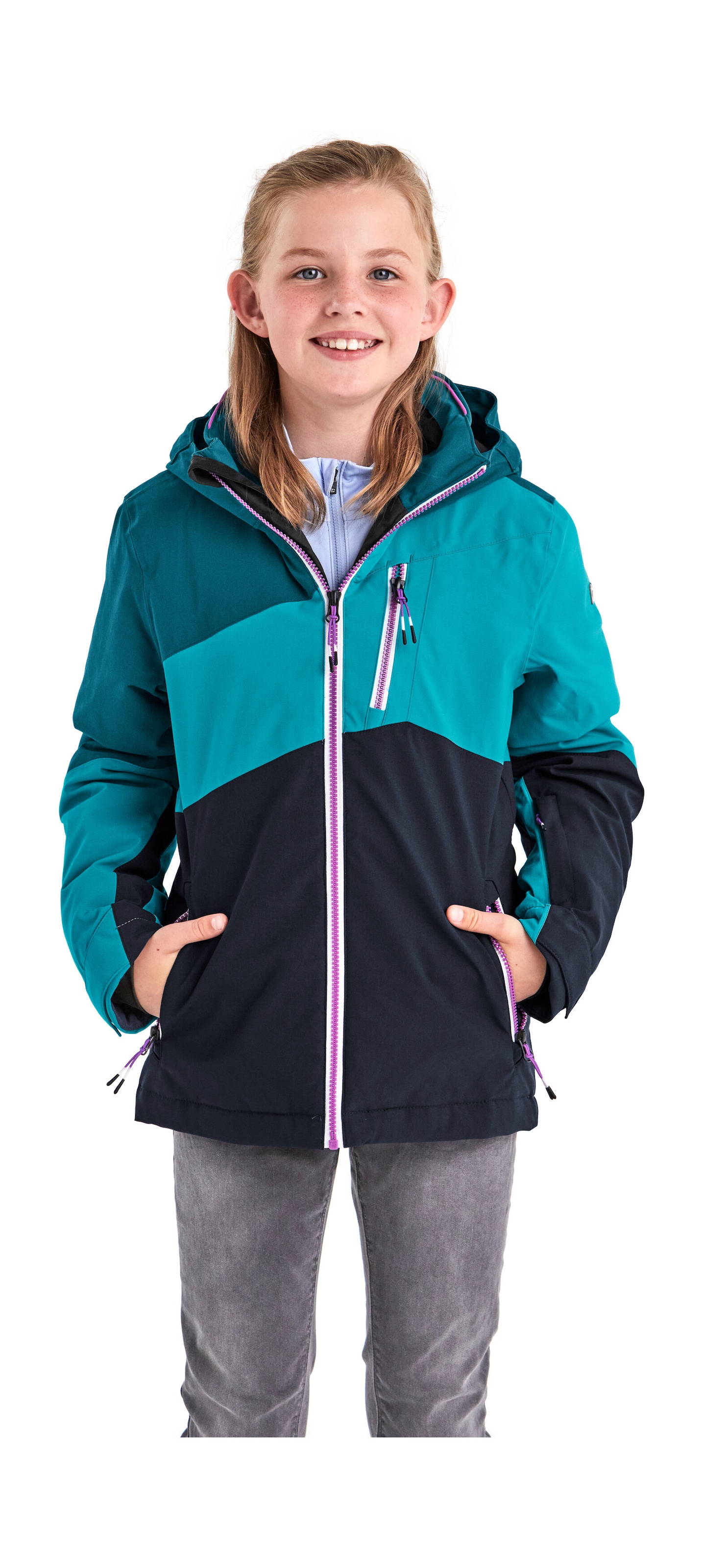 Killtec Skijacke "KSW 166 GRLS SKI JCKT" Atmungsaktive, wasser- und winddichte Skijacke mit abnehmbarer Kapuze
