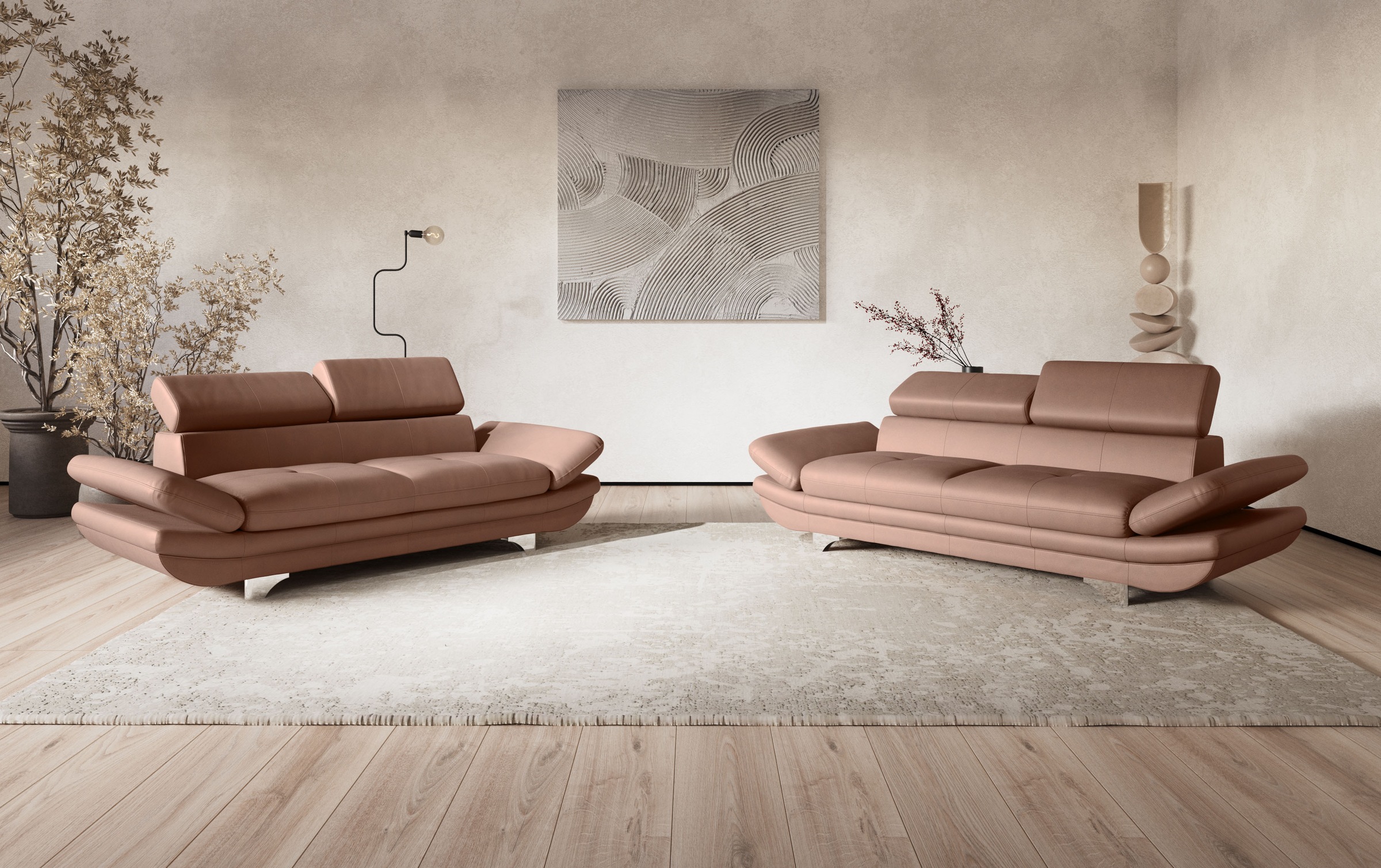 COTTA 3-Sitzer »Enterprise«, Big-Sofa, mit Armteilverstellung & Kopfteilverstellung
