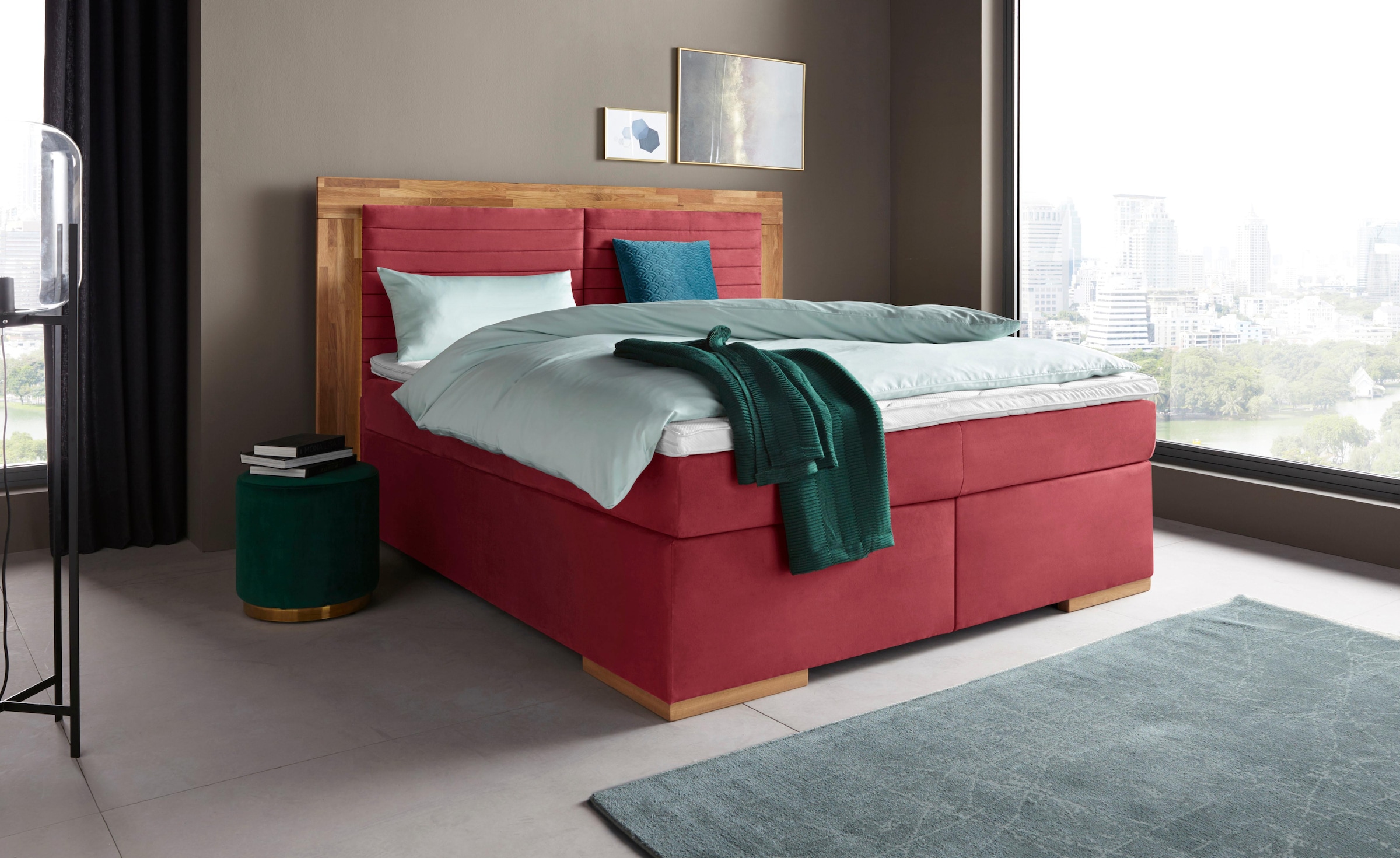 Home Affaire Cup Box Spring Bed Bordeaux 190x206cm