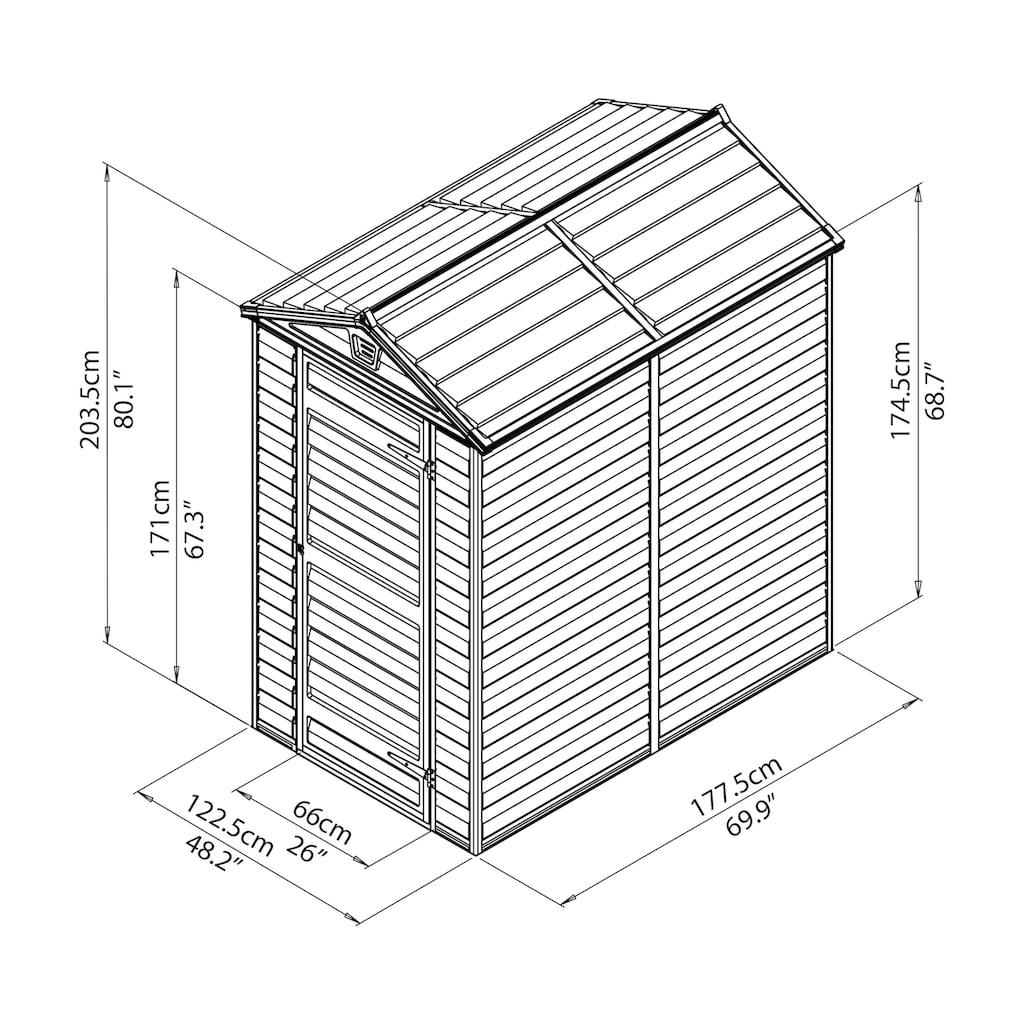 Palram - Canopia Gerätehaus »Skylight 4x6«