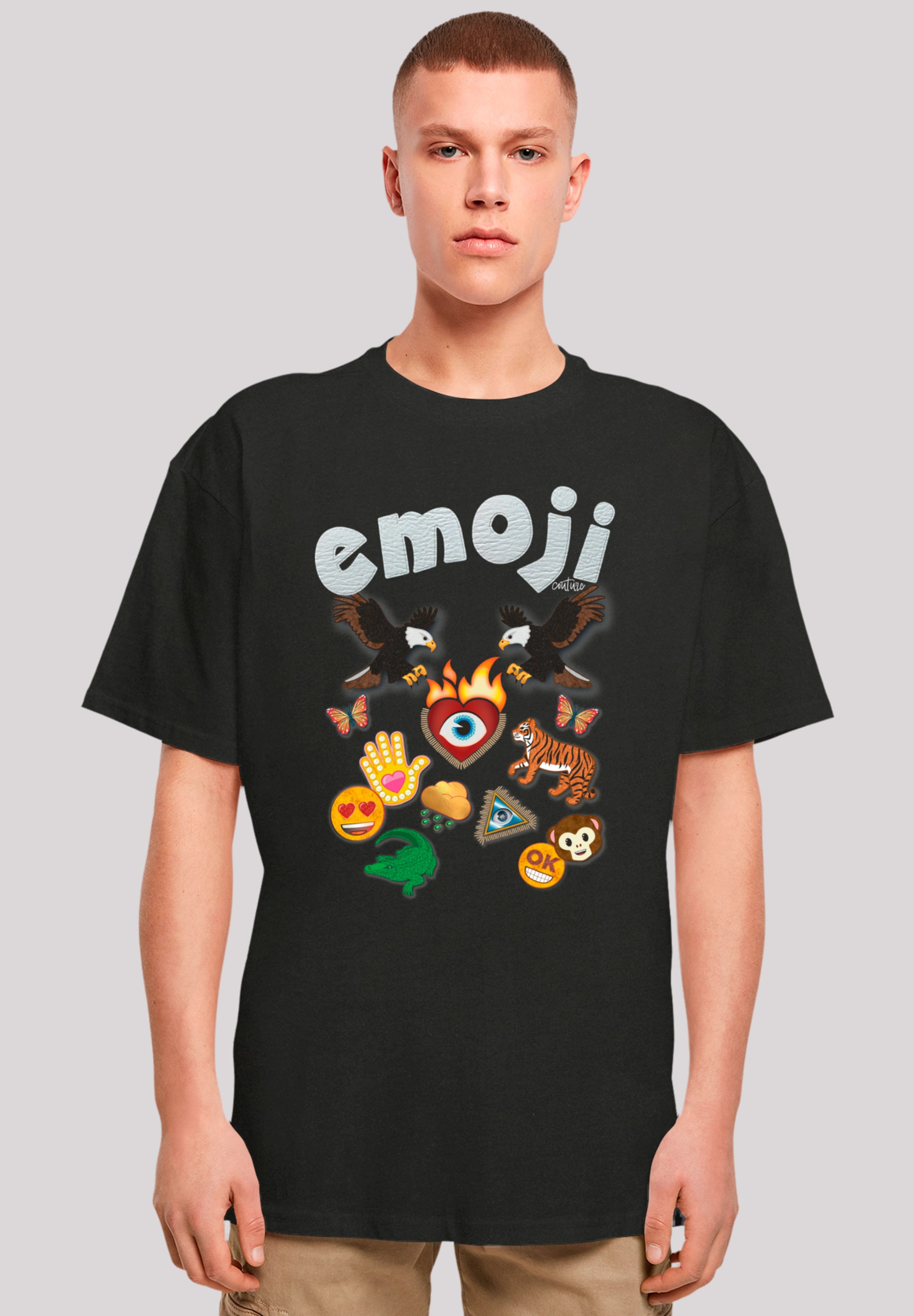 F4NT4STIC T-Shirt "emoji couture logo with icons", Premium Qualität günstig online kaufen