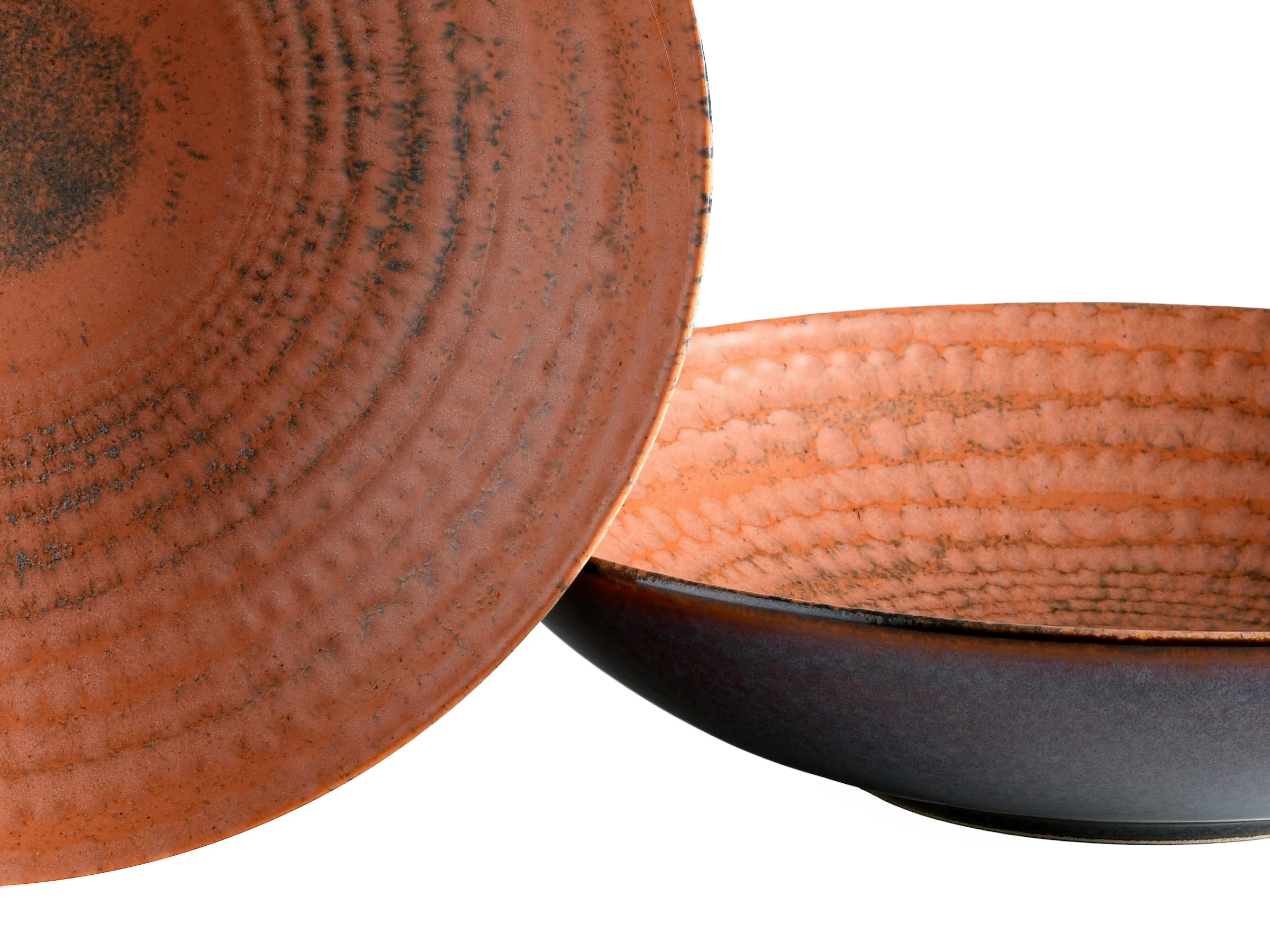 CreaTable Teller-Set »Neapel, Service 16-tlg.« Teller Set, Edles Tellerset, Vulkanoptik