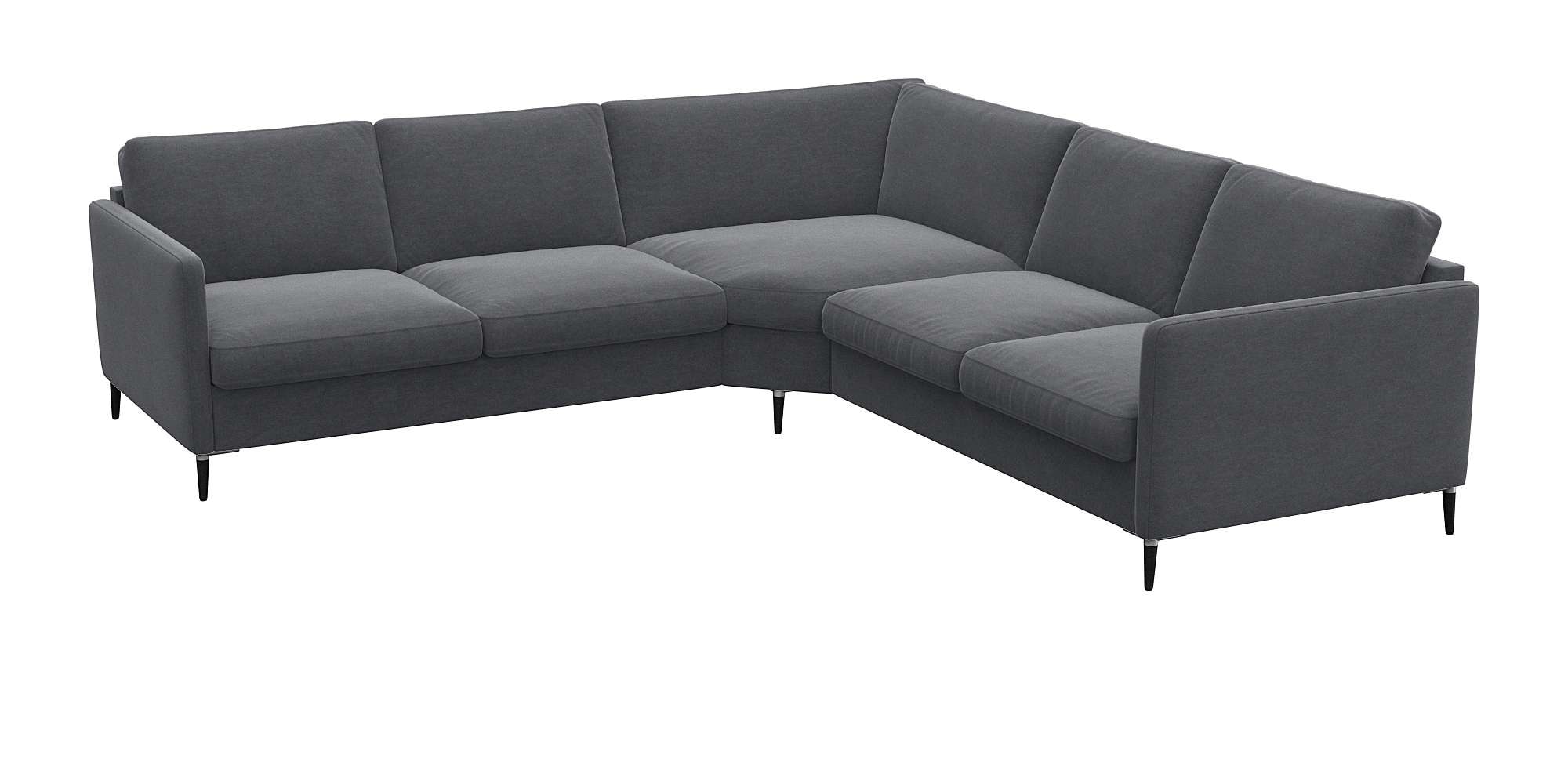 FLEXLUX Ecksofa »Fiore, L-Form, bequem und komfortabel durch hochwertigem Sitzaufbau«, schmale Armlehnen, Kaltschaum, Füße Alu+schwarz