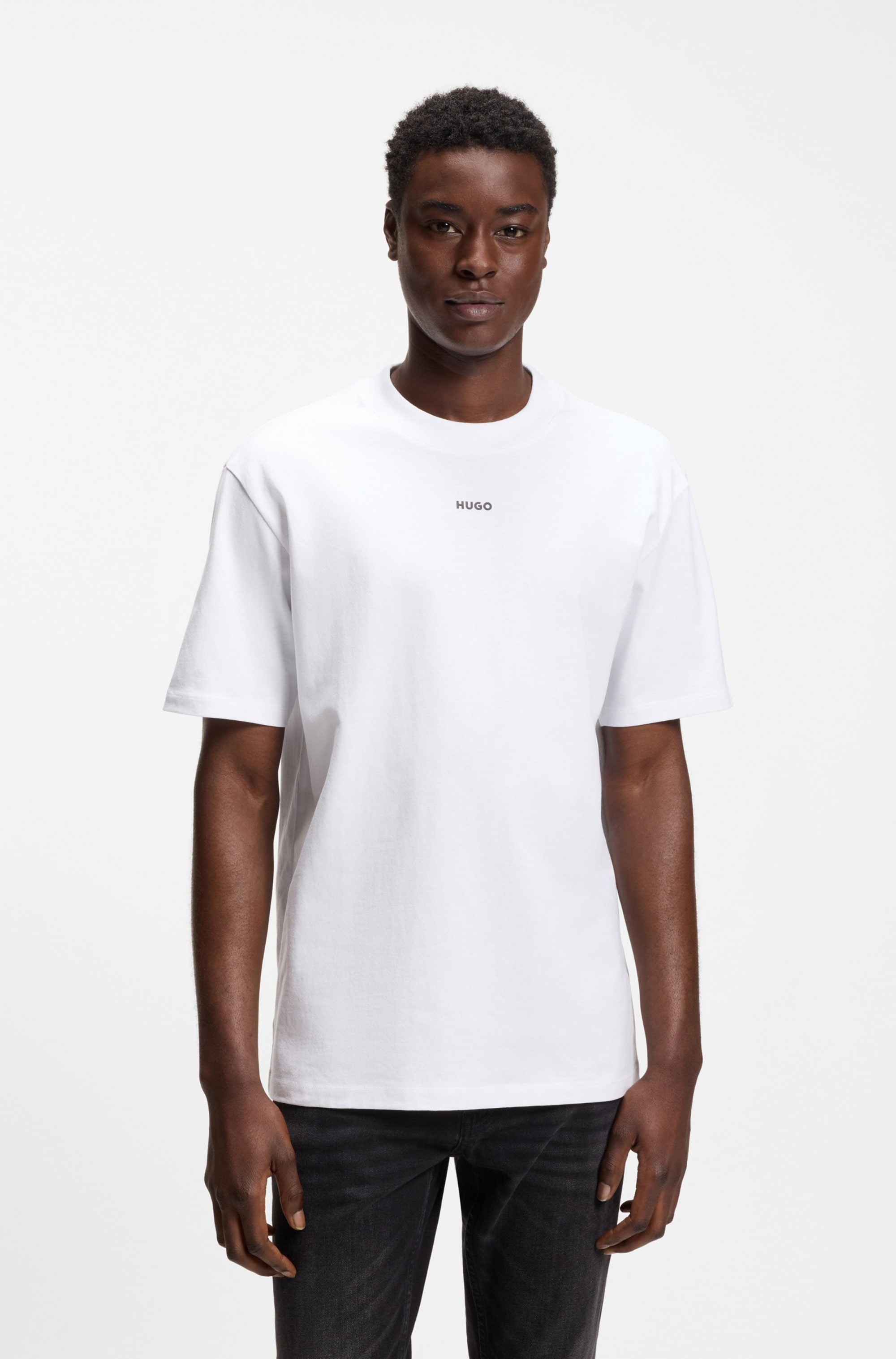 HUGO T-Shirt Rundhalsausschnitt, Relaxed Fit, Logo-Print günstig online kaufen