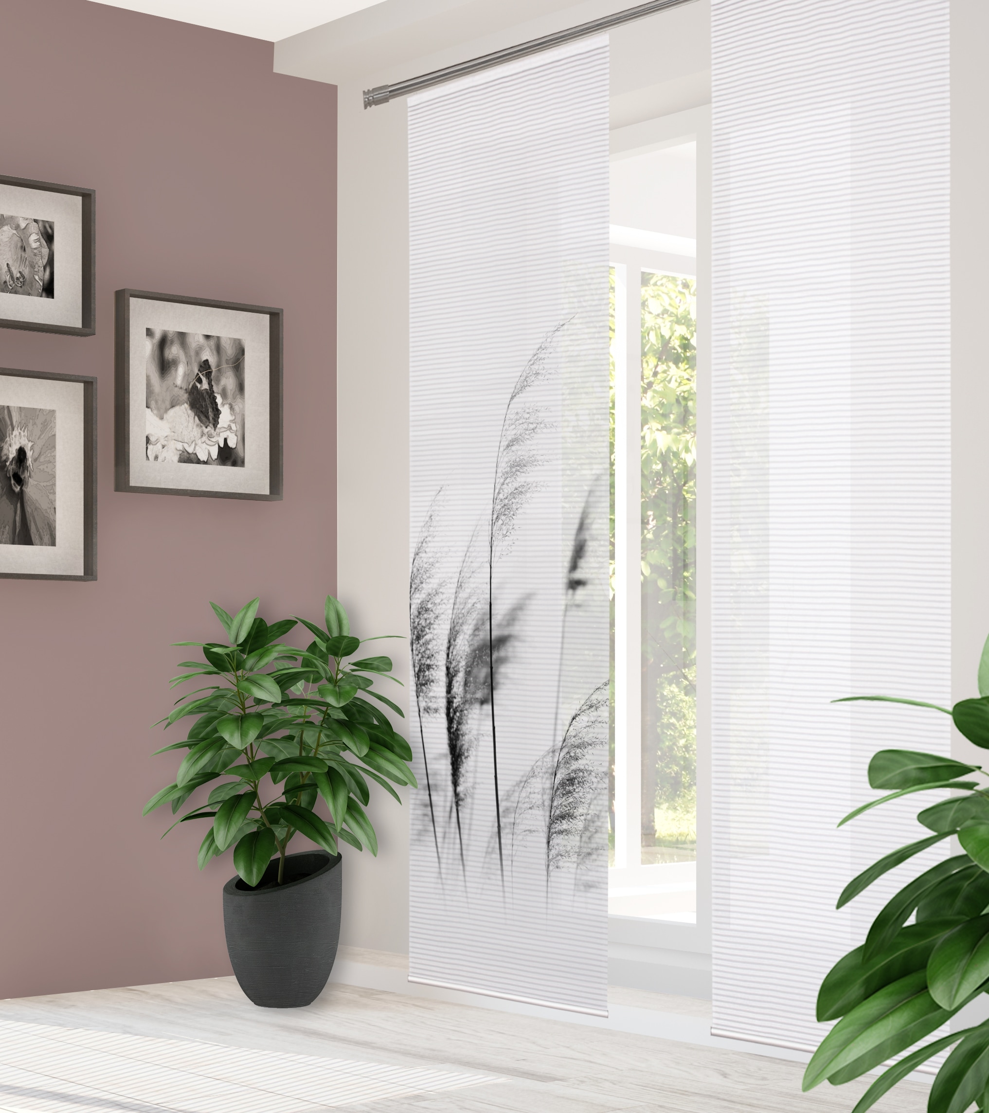 HOME in green Schiebegardine »PAMILO« Paneelwagen 1 Stk. tlg. Digitaldruck, Bambus, recycelt