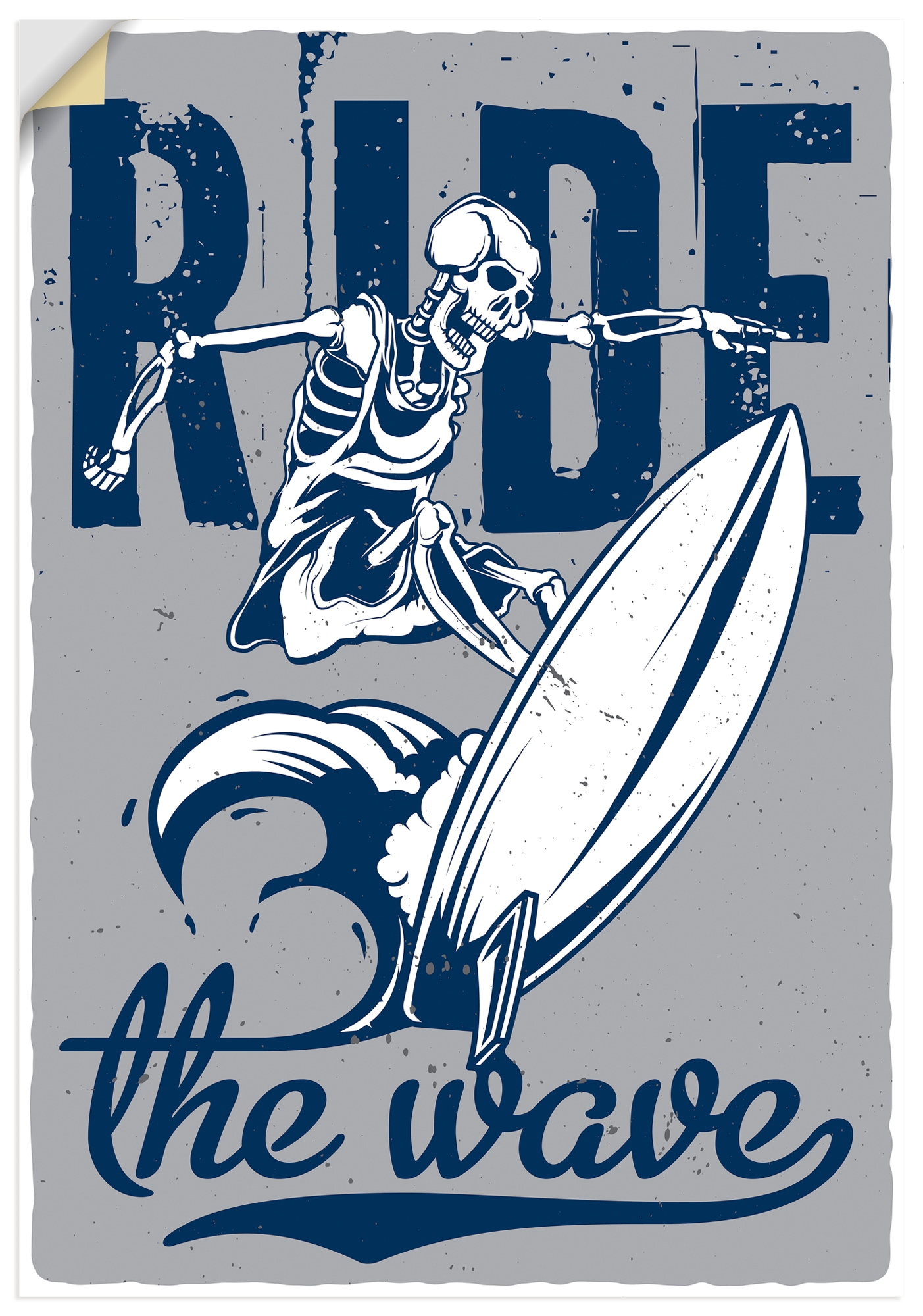 Artland Wandbild "Reite die Welle" 1 Stk. tlg. als Alubild, Leinwandbild, Poster, Wandaufkleber in verschied. Größen