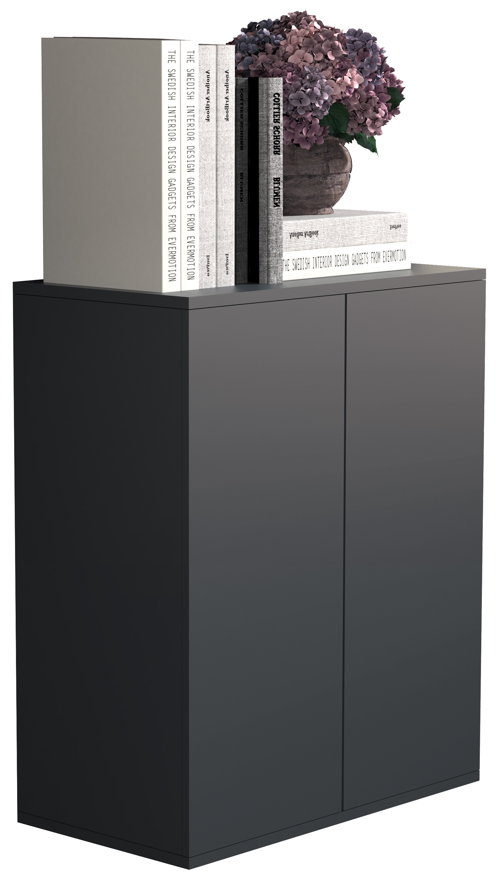 Kommode VCM, B:60cm T:32cmanthrazit, Sideboards, "Holz Kommode Sideboard Anrichte Dalosa 2 Drehtüren"