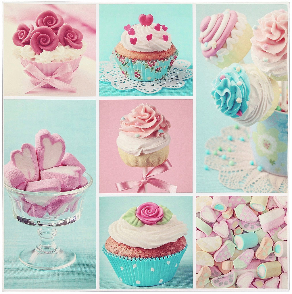 Ambiente Haus Leinwandbild "Cup Cake Bild 50cm" 1 Stk. tlg. günstig online kaufen