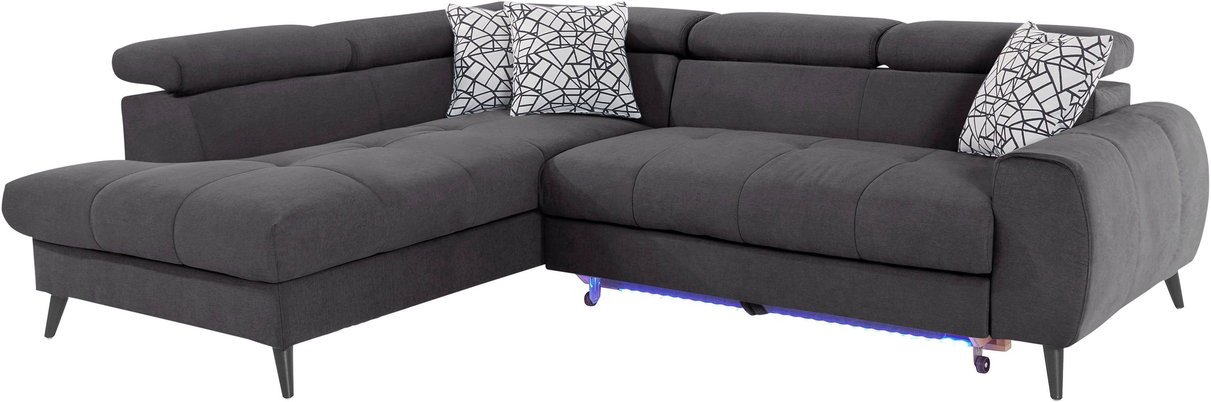 COTTA Ecksofa »Mia L-Form«, 3-tlg.-Kissen-Set, Ottomane, wahlweise mit oder ohne RGB-Beleuchtung