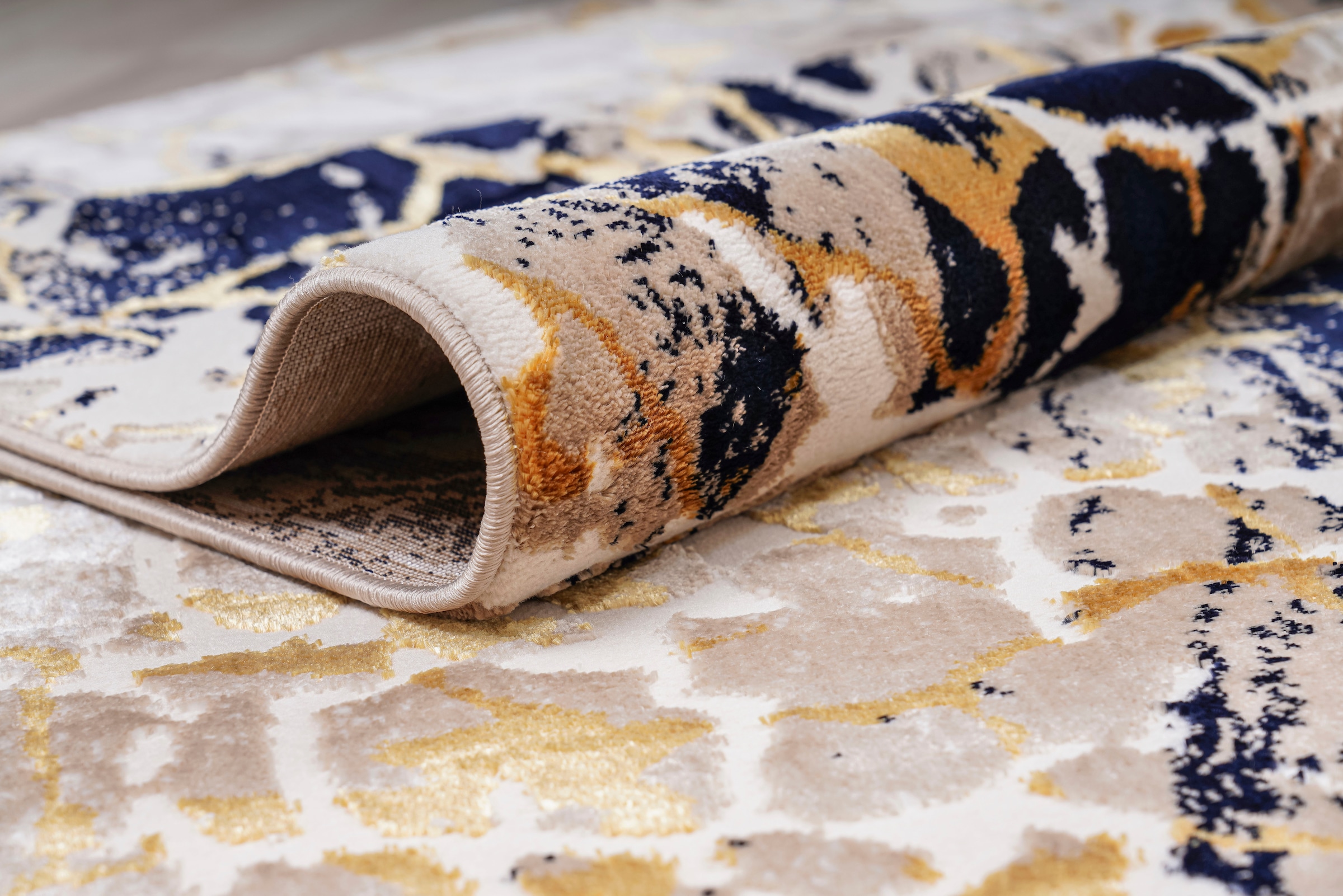 Leonique Teppich »Sander«, rechteckig, modernes Design, Teppiche in  Marmor-Optik, mit goldfarbenen Akzenten | BAUR