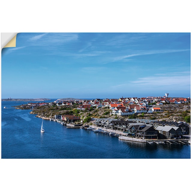 Black Friday Artland Wandbild »Blick auf den Ort Smögen in Schweden«,  Schweden, (1 St.), als Alubild, Leinwandbild, Wandaufkleber oder Poster in  versch. Größen | BAUR