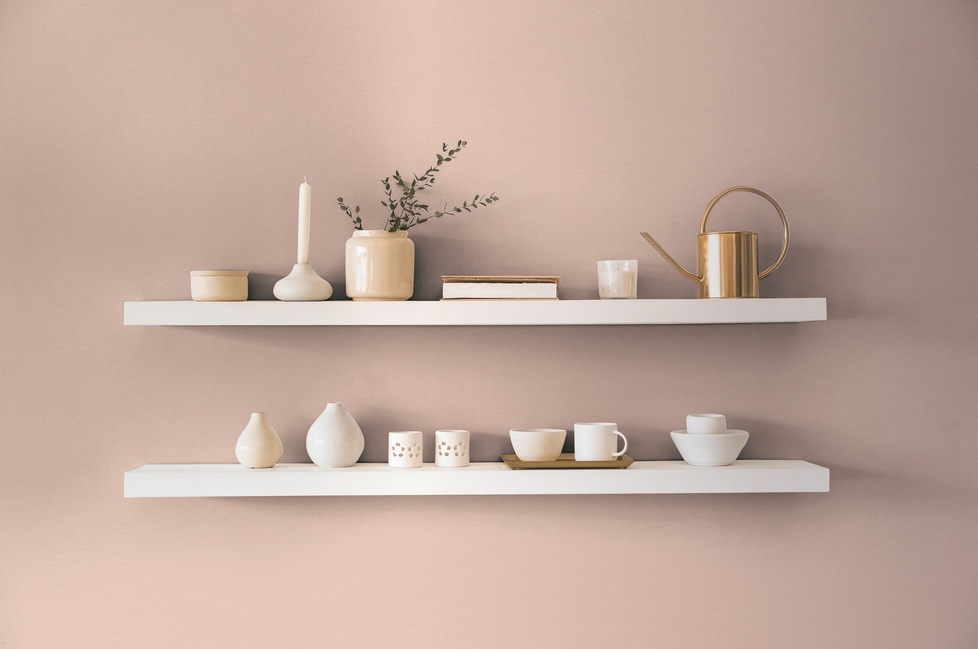 living walls Vliestapete »Florale Tapete Zweige & Blätter Wasserfarben-Stil« matt glatt