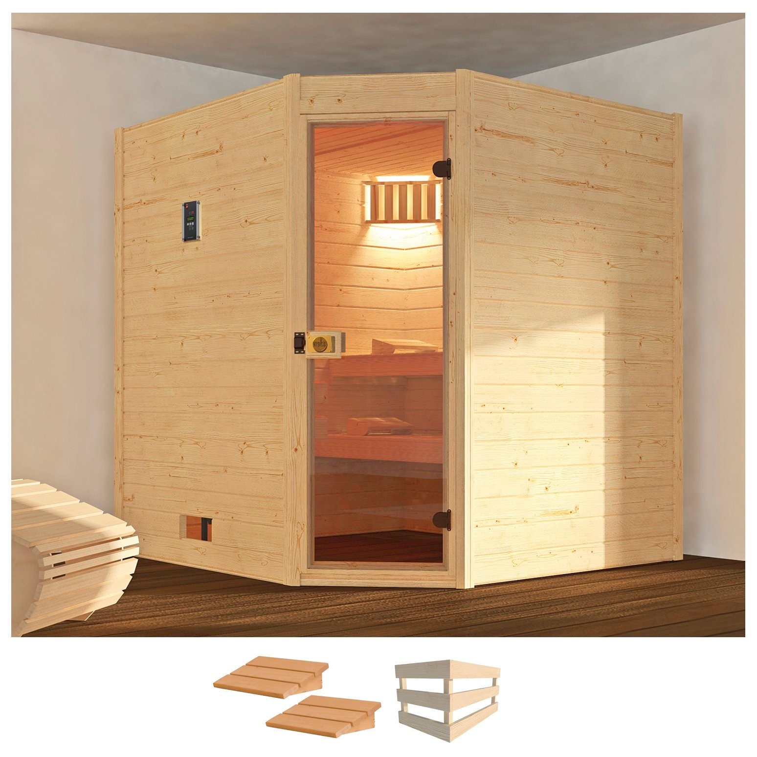 WEKA Sauna "Valida", ohne Ofen, (ohne Ofen), beige, Saunen, ohne Ofen