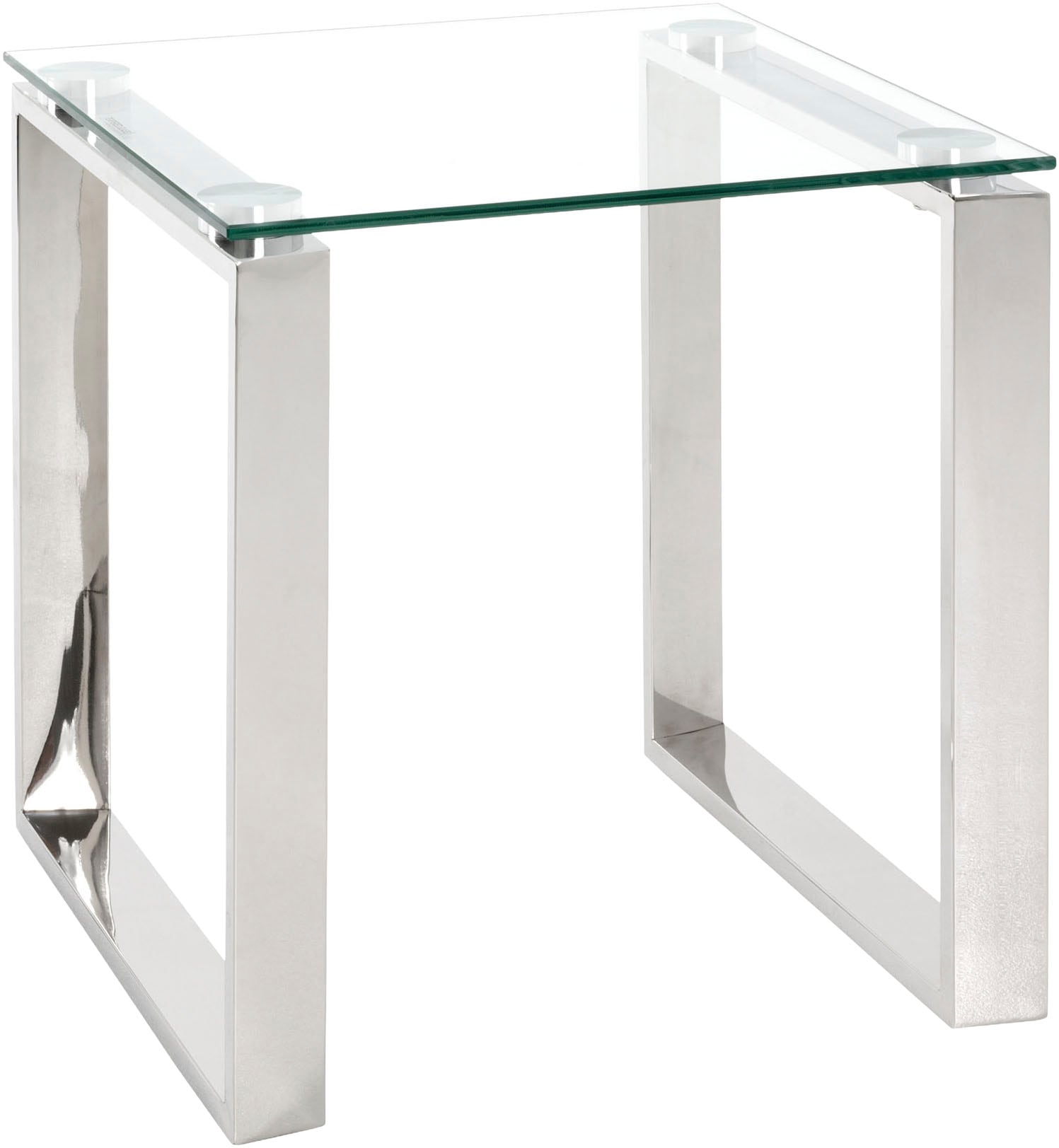 HAKU Beistelltisch "Sofatisch, Wohnzimmertisch" 1 Stk. tlg. quadratisch - aus Metall Silber B/T/H 42/42/45 cm
