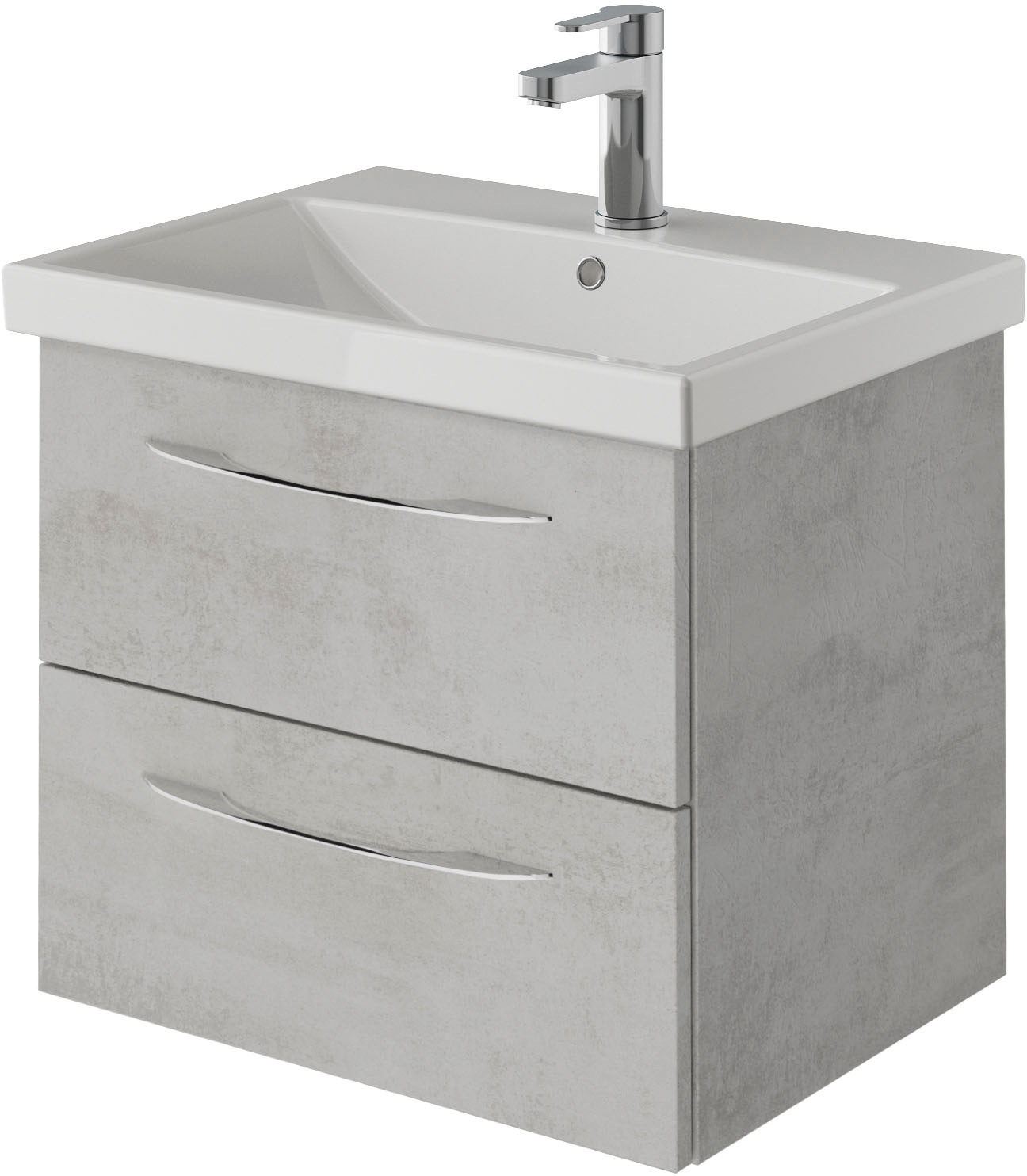 Saphir Badmöbel-Set »Serie 4035 2-teilig, Keramikwaschtisch mit LED-Spiegel, 60 cm breit«, (Set), Badezimmer-Set inkl. Schubladen-Dämpfer, 2 Schubladen, Waschplatz