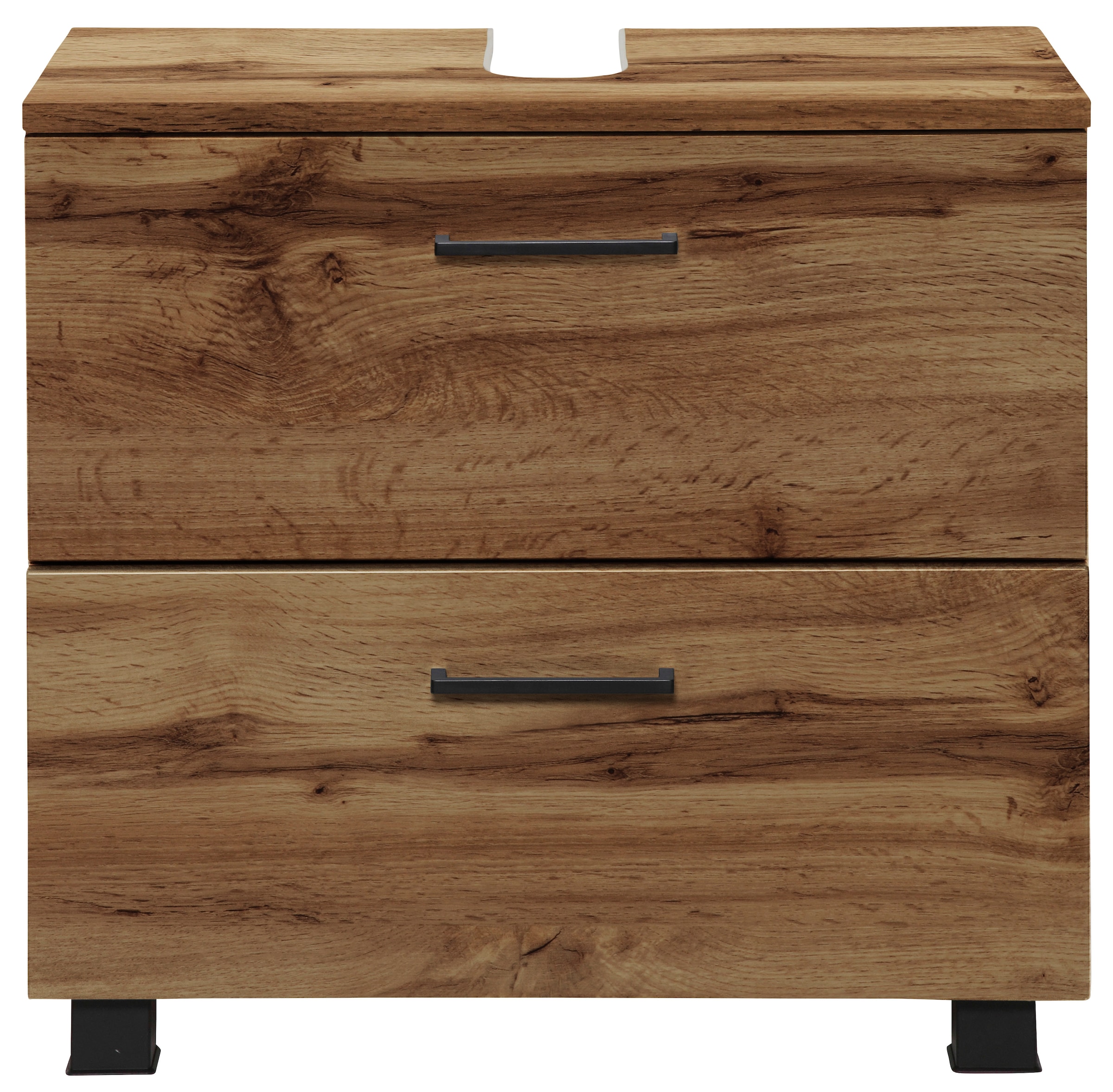 welltime Badmöbel-Set »Trento, Badezimmer-Set, Waschbeckenunterschrank, Hängeschrank«, (4 St.), Unterschrank, Waschbeckenunterschrank, Spiegelschrank, Aufbauleuchte