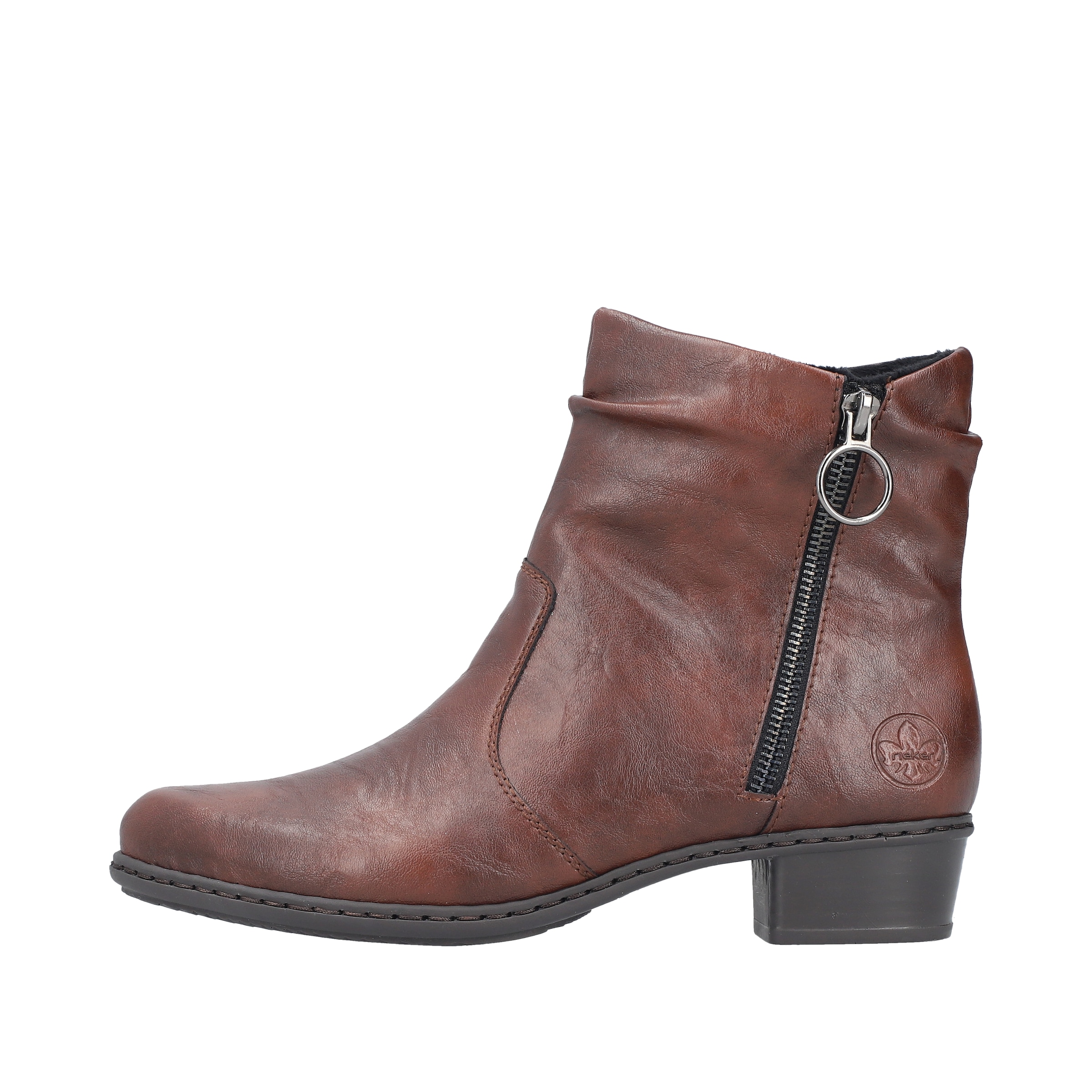 Rieker Stiefelette  Boots, Blockabsatz, mit praktischem Innen-Reißverschluss