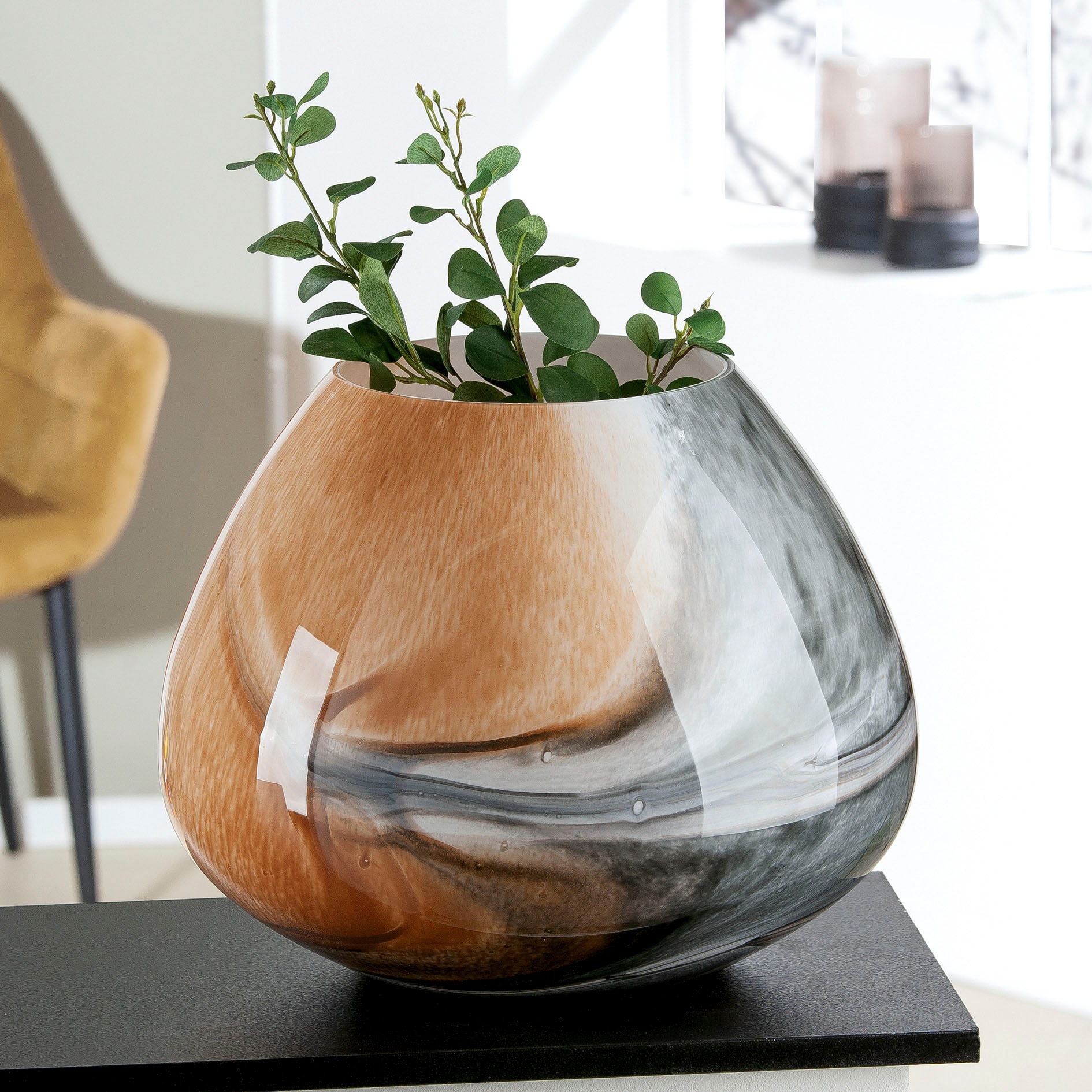 Glas, GILDE ca. dekorative | (1 BAUR Vase St.), Höhe Blumenvase »Draga, Tischvase kaufen aus 30 cm«,