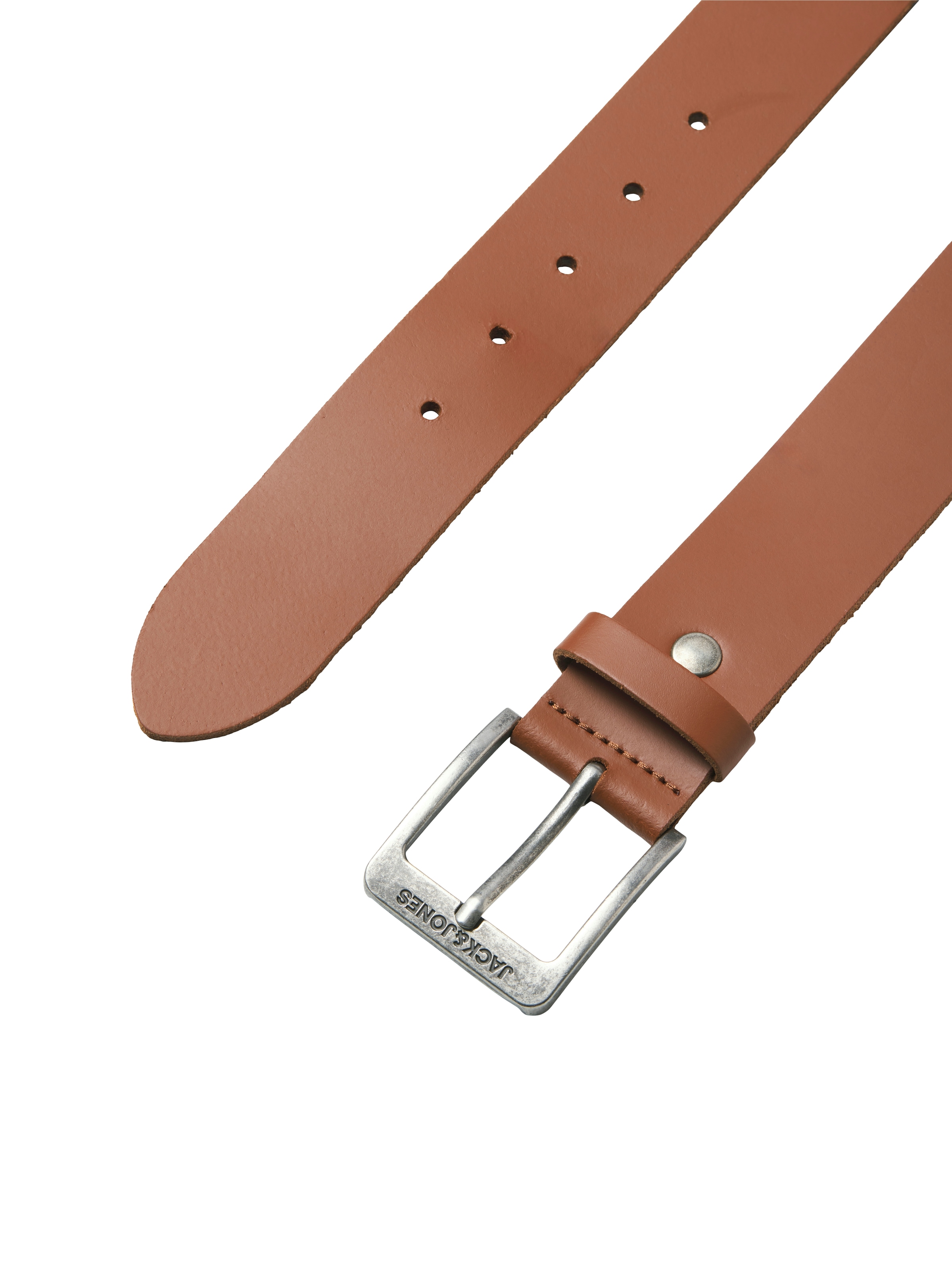 Jack & Jones Ledergürtel »JACBRAGA LEATHER BELT SN« mit silberner Schließe