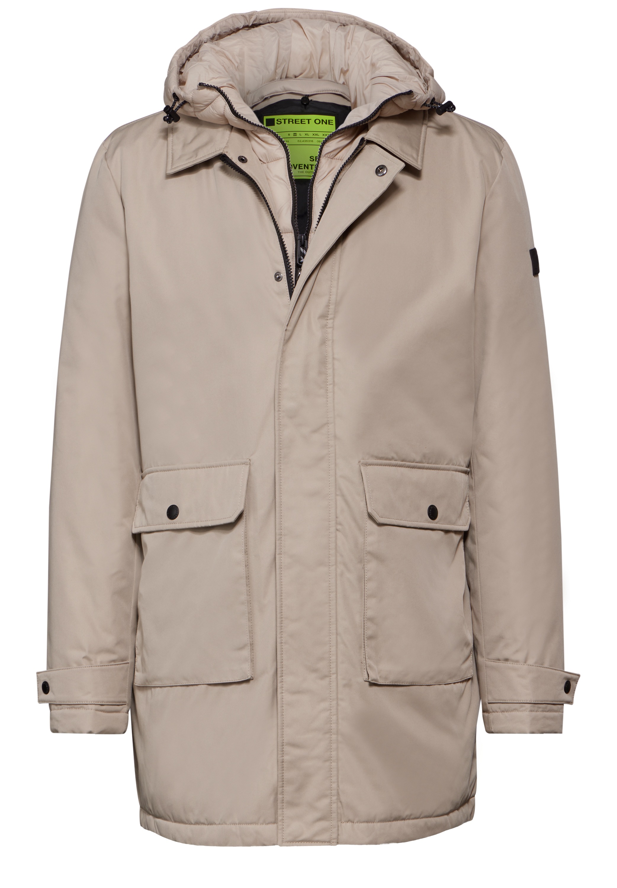 STREET ONE MEN Outdoorjacke, mit Kapuze, aus softem Materialmix