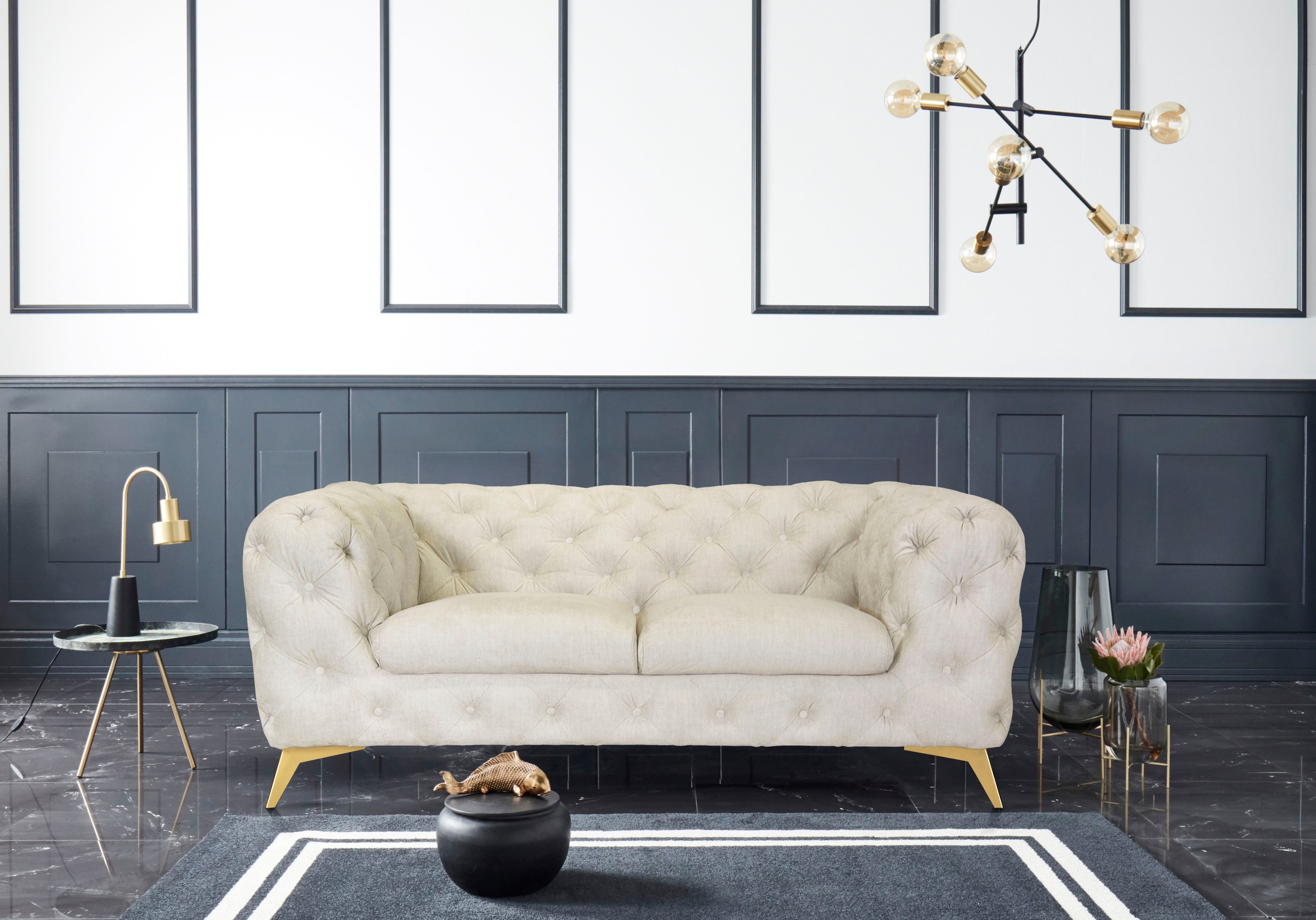 Home affaire Chesterfield-Sofa "Glynis" aufwändige Knopfheftung, moderne Ch günstig online kaufen