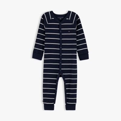 Tommy Hilfiger Strampler »COVERALL« mit V-Ausschnitt, Druckknöpfe, Baumwollmischung