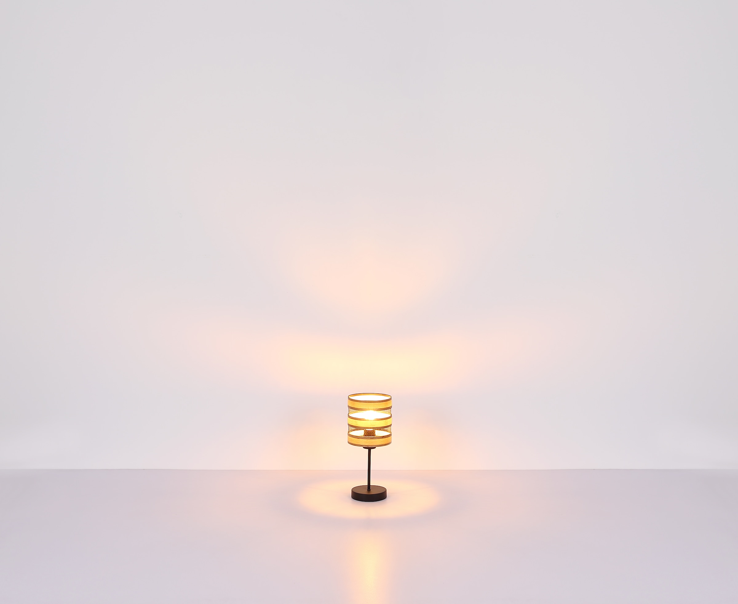 GLOBO LIGHTING Tischleuchte »SOENI«, Leuchtmittel E27 | ohne Leuchtmittel, Tischlampe/Metallgeflecht/Holzoptik/Wohnzimmer/Schlafzimmer