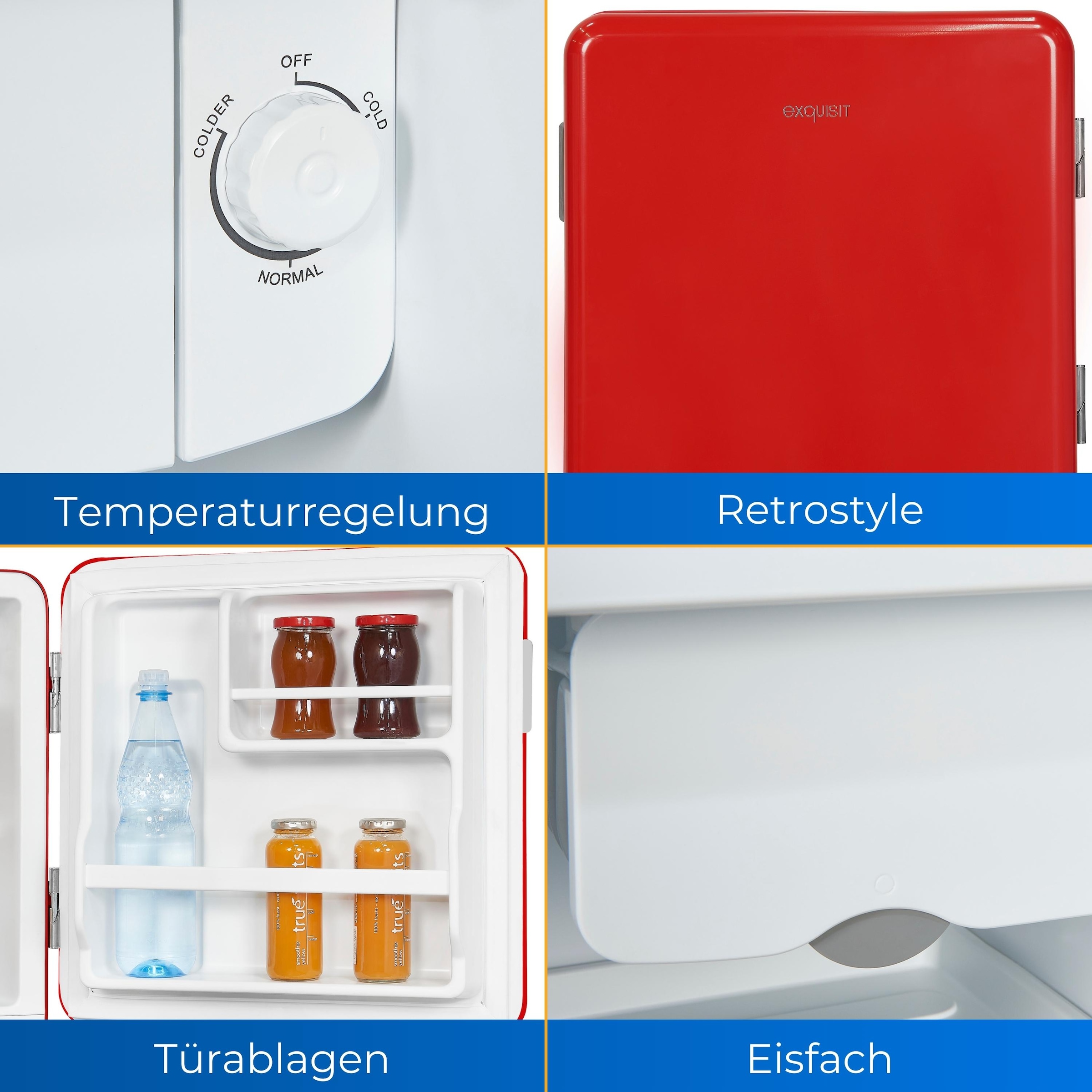 exquisit Kühlschrank »CKB45-0-031F rot« 50 cm hoch 48,5 cm breit