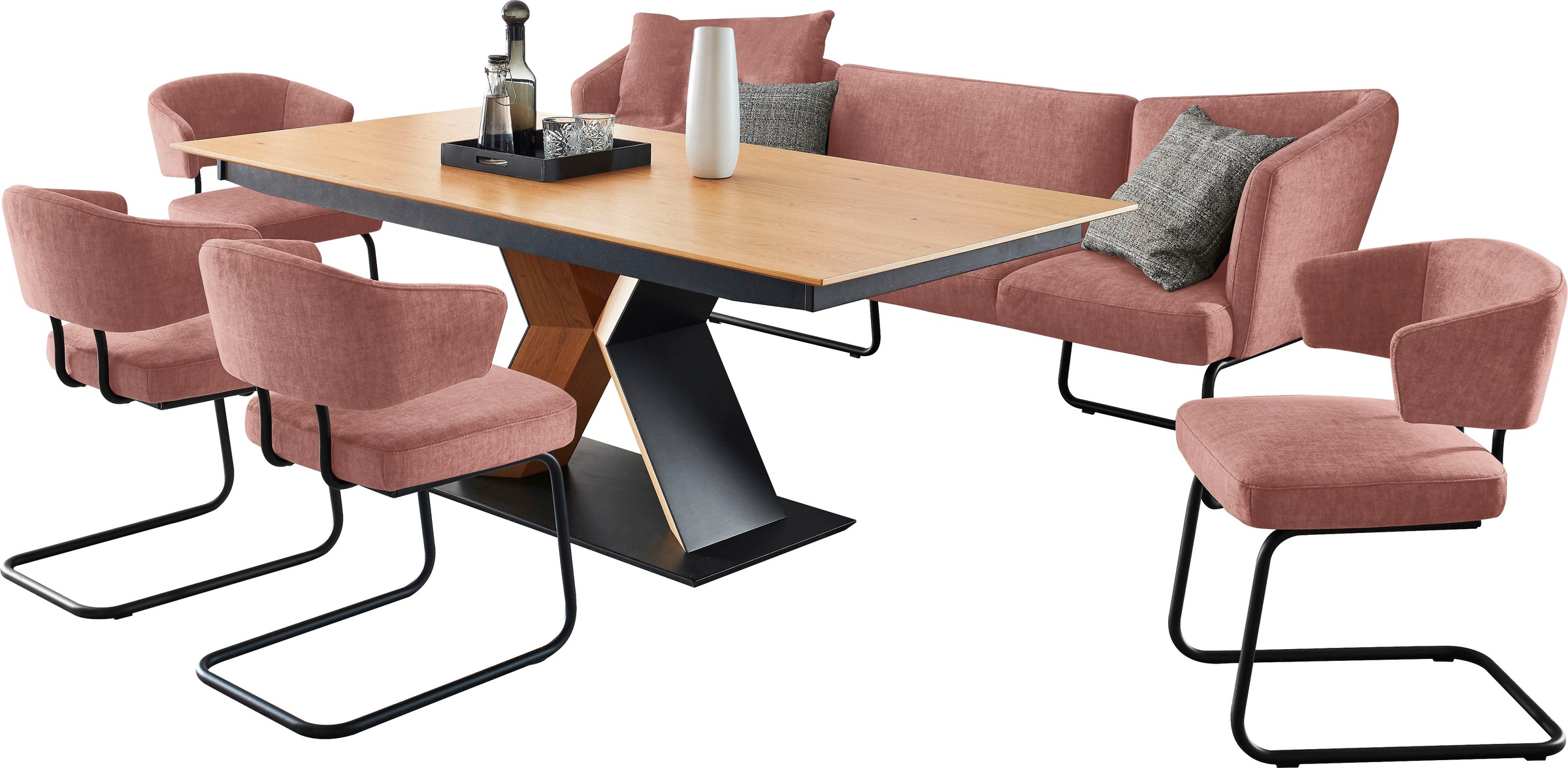 K+W Komfort & Wohnen Essgruppe "Mikkado Tube" 6 Stk. tlg. 4 Freischwinger u günstig online kaufen